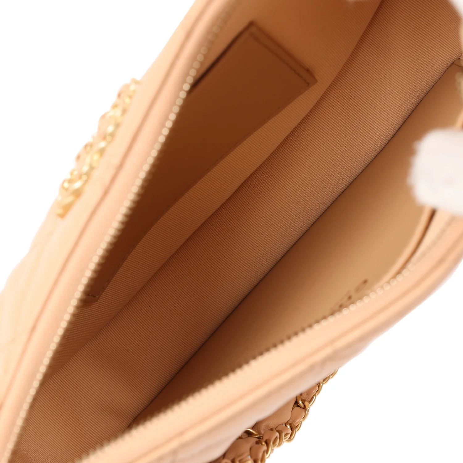 Chanel 19 Hobo Bag Beige Aged Calfskin Brushed Gold Hardware - Image 8