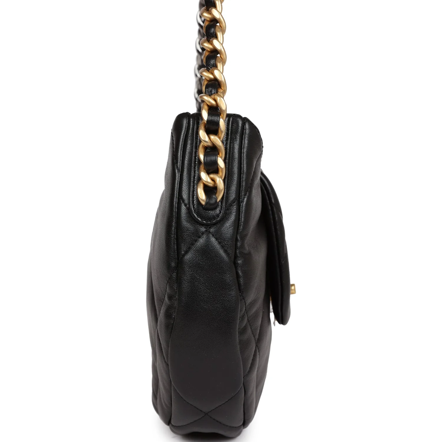 Chanel 19 Hobo Bag Black Lambskin Mixed Metal Hardware - Image 3