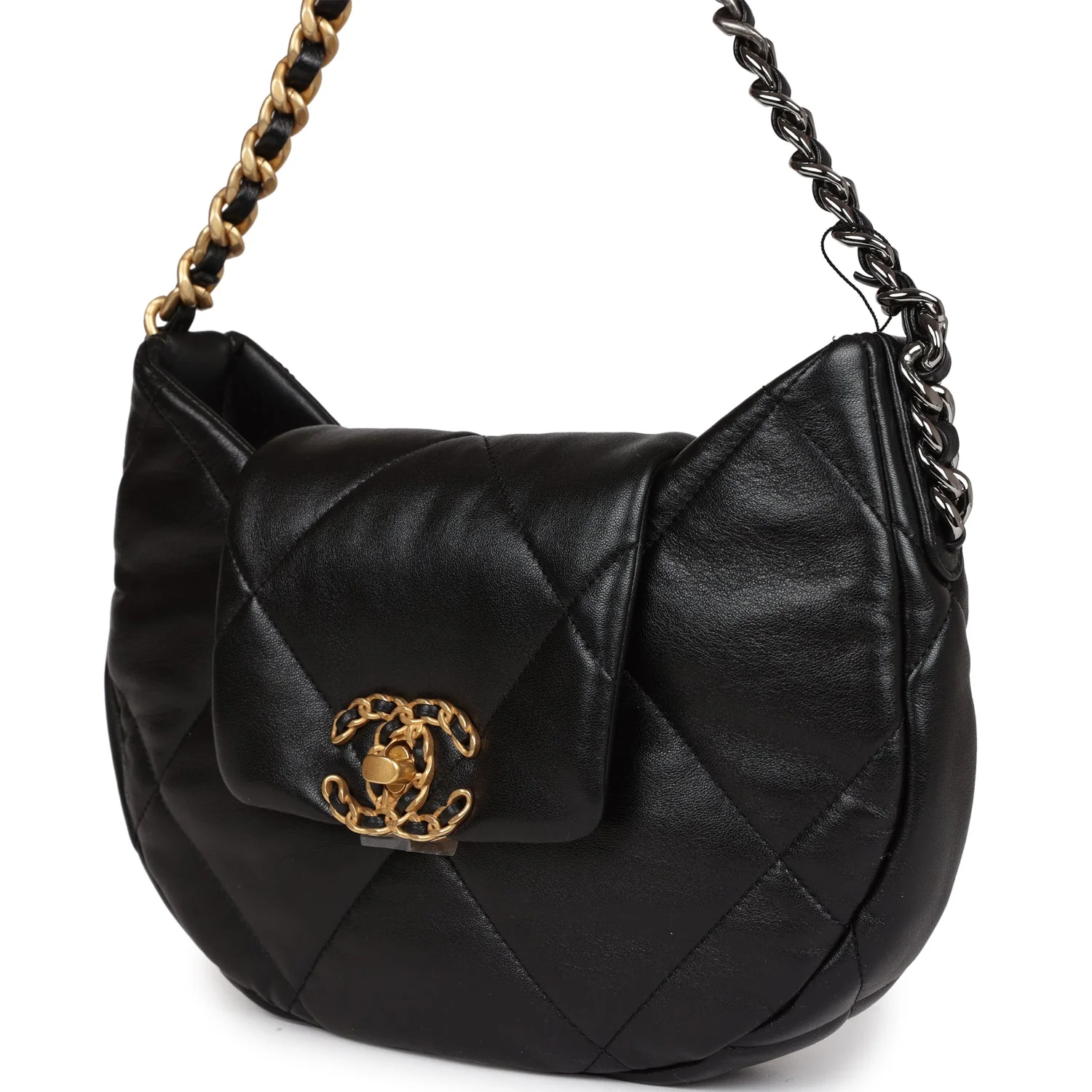Chanel 19 Hobo Bag Black Lambskin Mixed Metal Hardware - Image 5