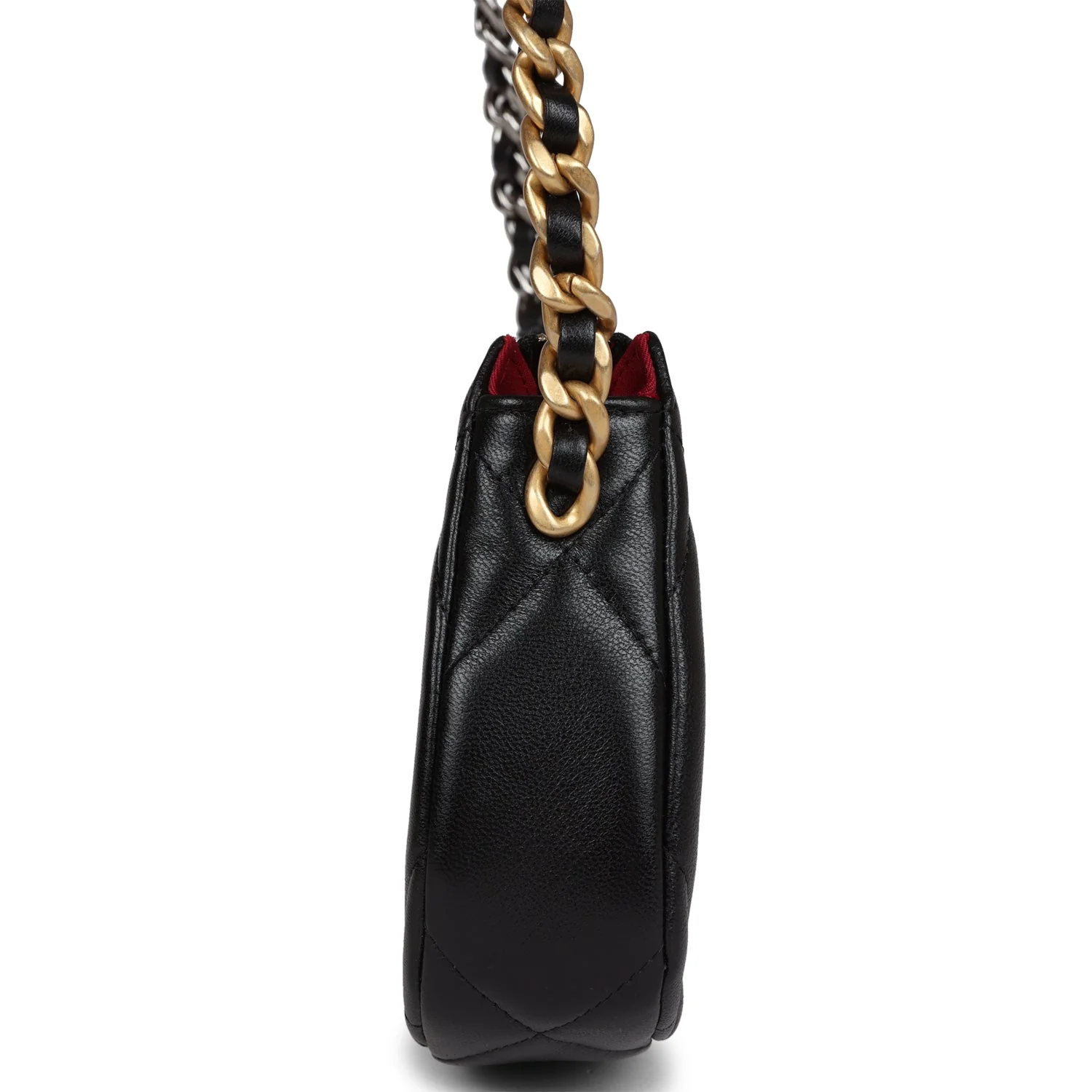 Chanel 19 Hobo Chain Bag Black Calfskin Mixed Metal Hardware - Image 3