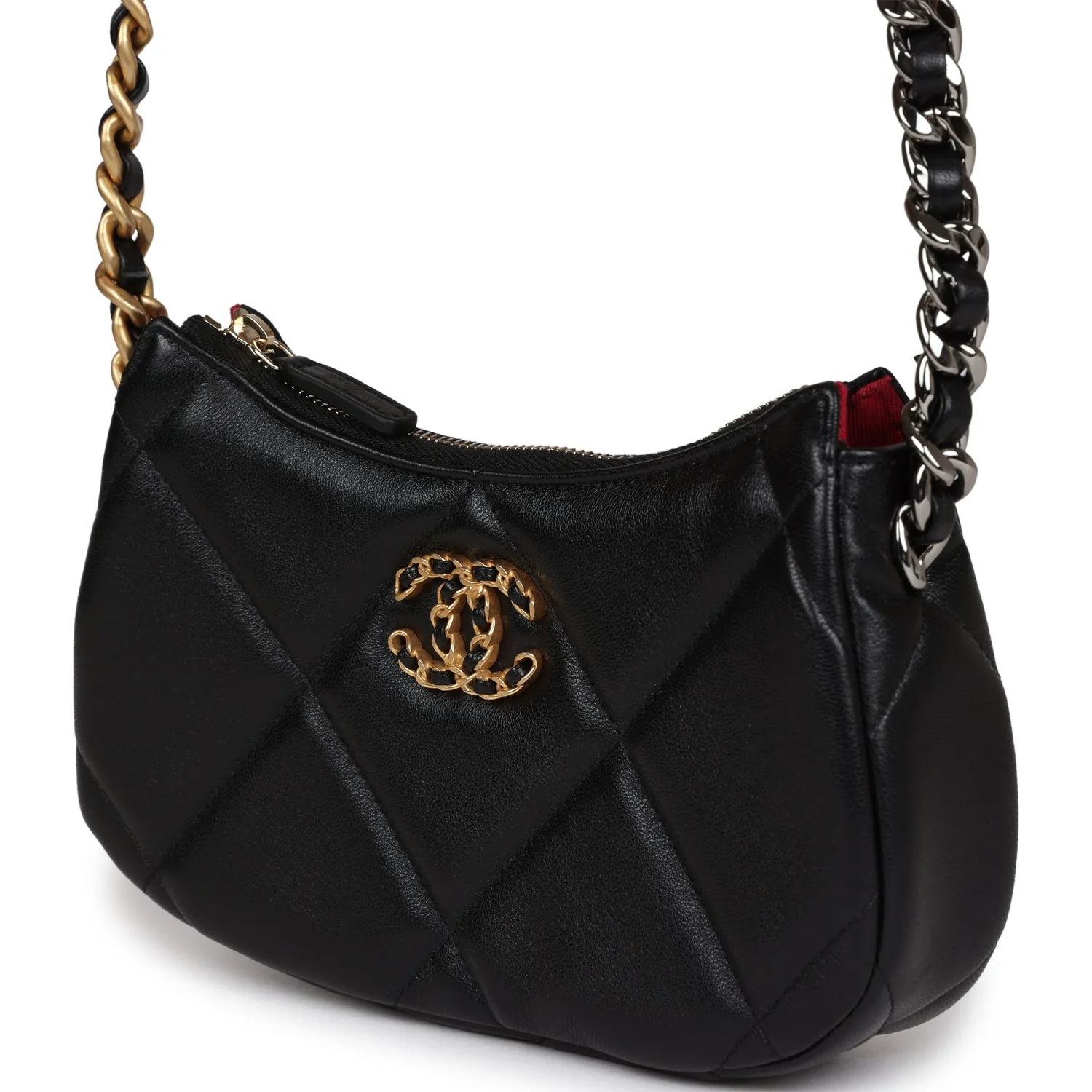 Chanel 19 Hobo Chain Bag Black Calfskin Mixed Metal Hardware - Image 5