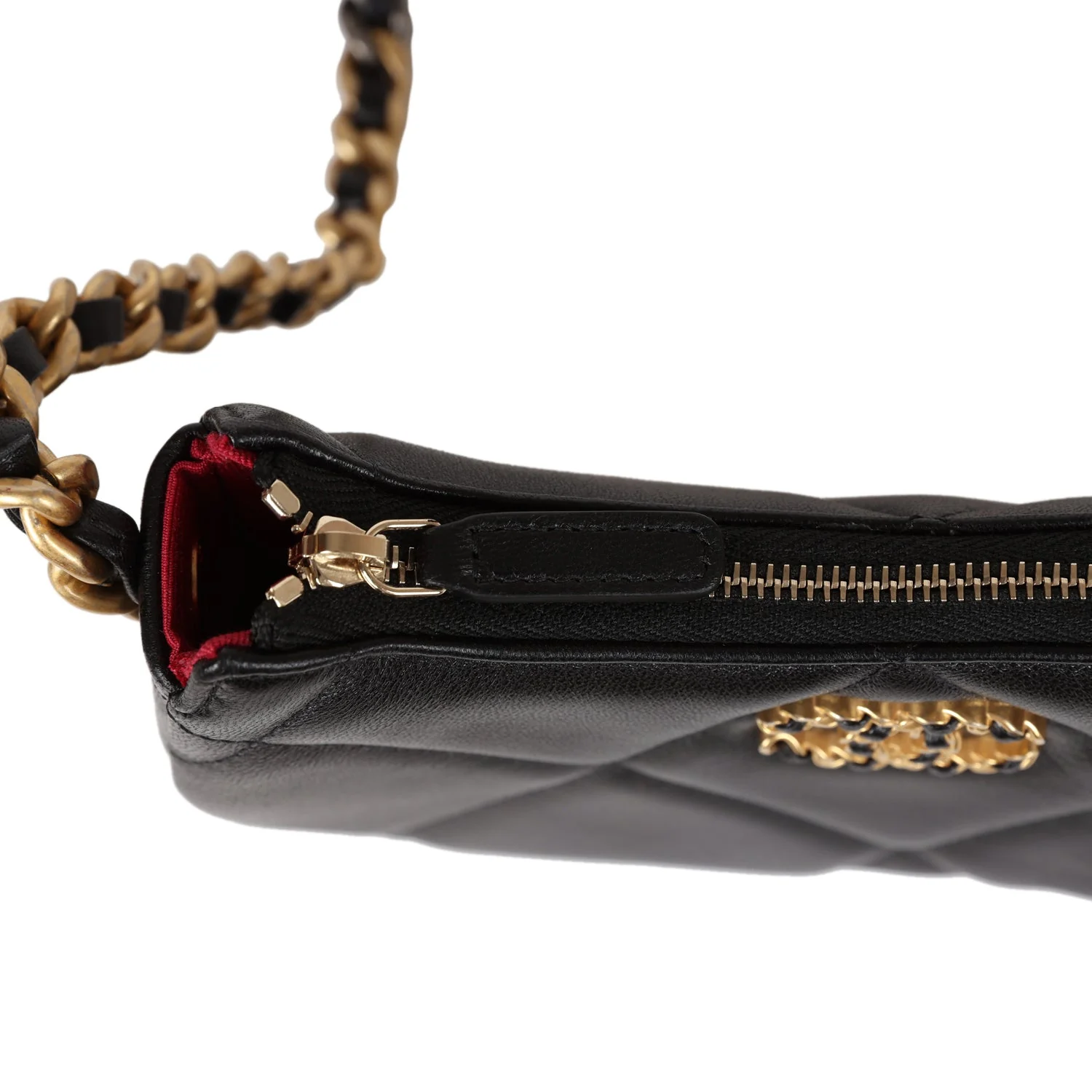 Chanel 19 Hobo Chain Bag Black Calfskin Mixed Metal Hardware - Image 7
