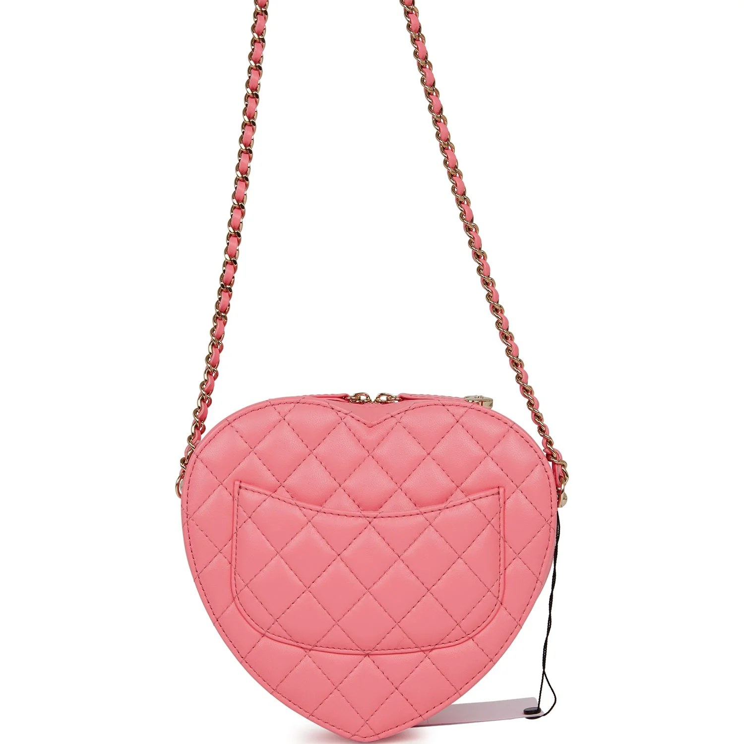 Chanel CC In Love Large Heart Bag Pink Lambskin Light Gold Hardware - Image 4