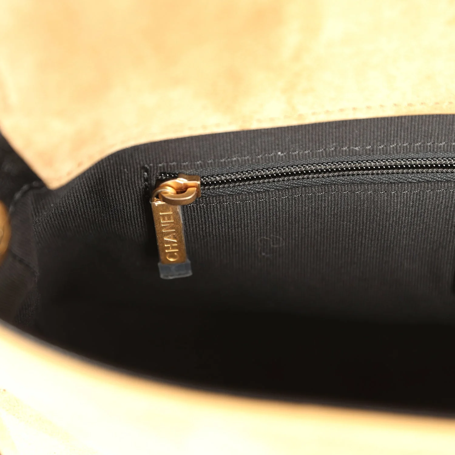 Chanel Coco Base Top Handle Flap Bag Brown Suede and Black Shiny Lambskin Brushed Gold Hardware - Image 10