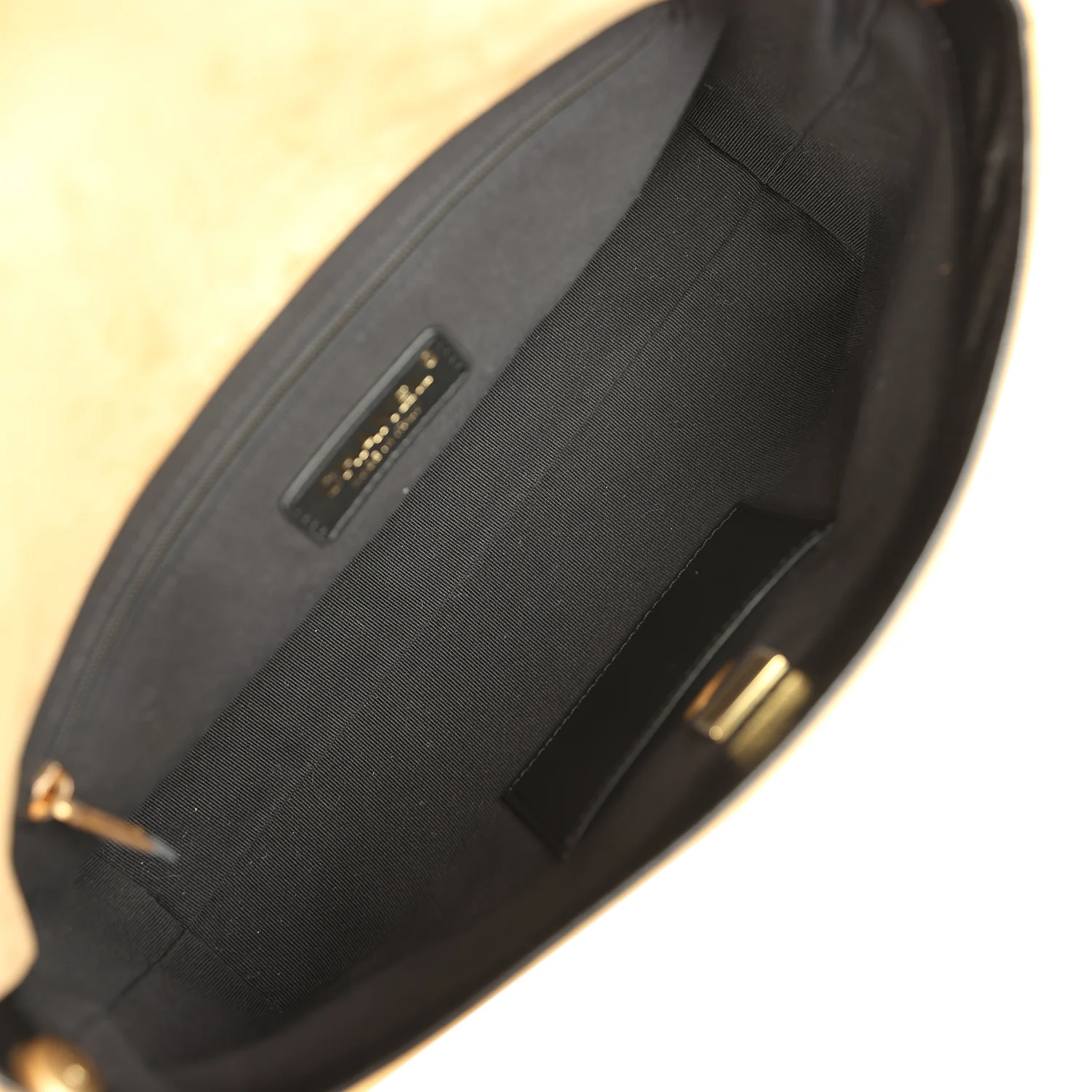 Chanel Coco Base Top Handle Flap Bag Brown Suede and Black Shiny Lambskin Brushed Gold Hardware - Image 8