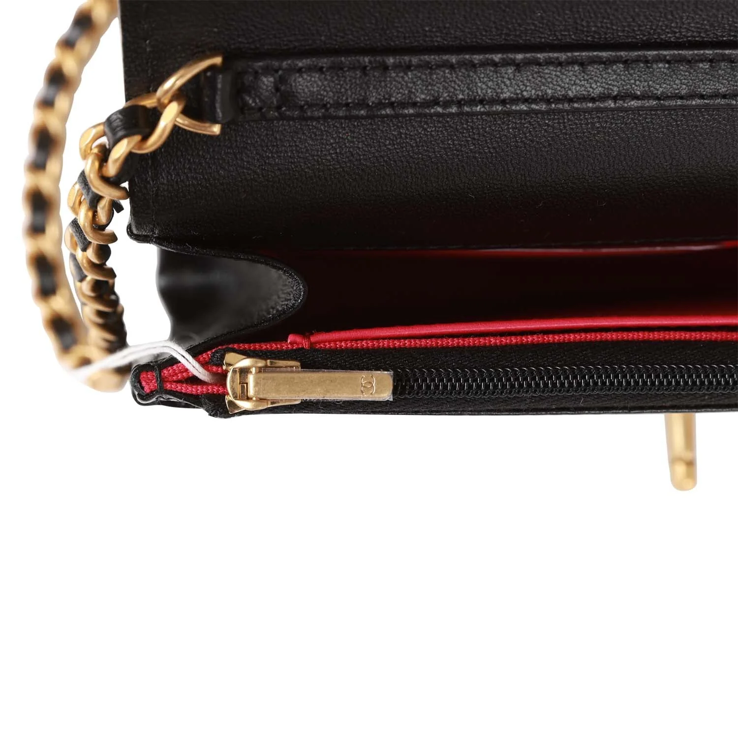 Chanel Heart Wallet on Chain WOC Black Lambskin Antique Gold Hardware - Image 11