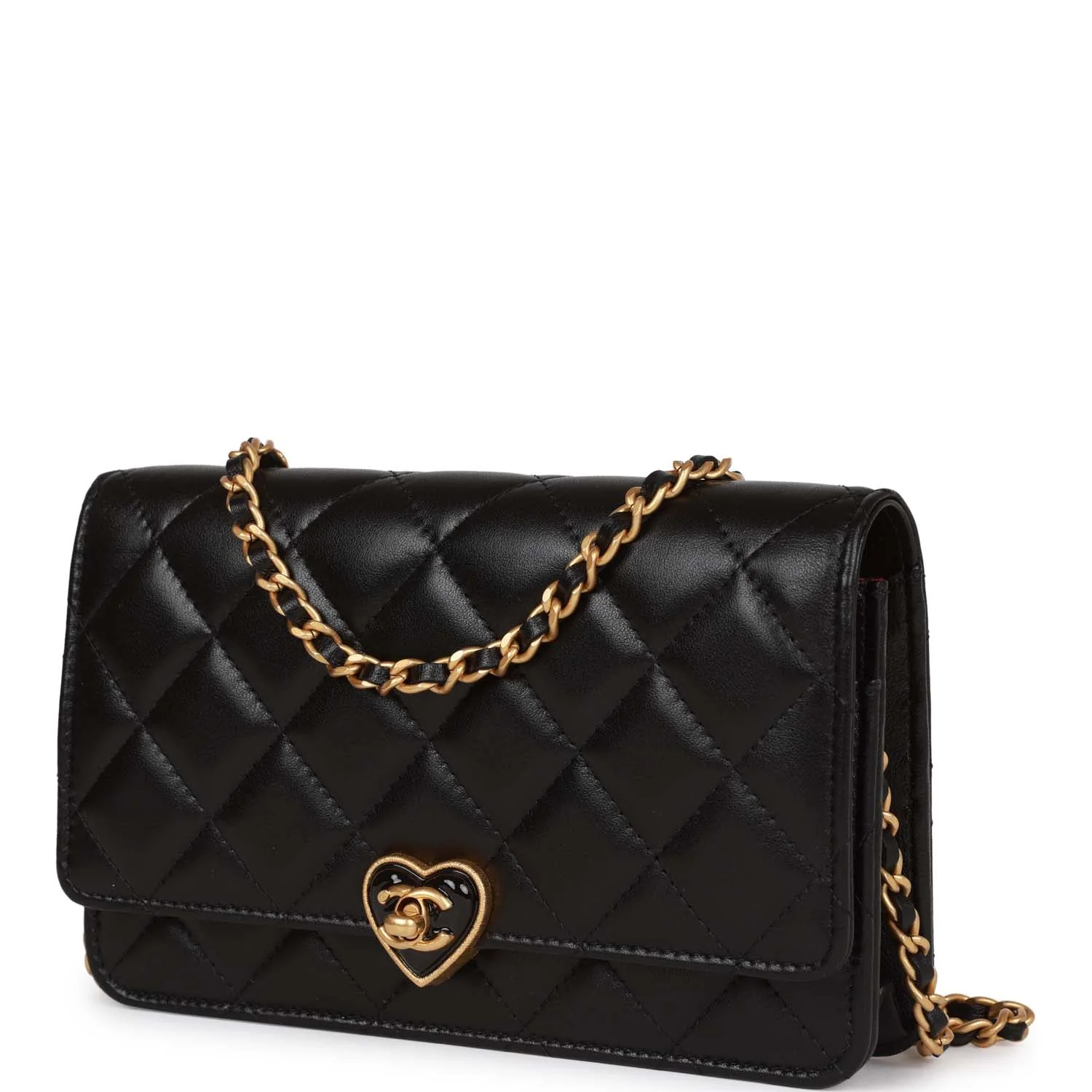 Chanel Heart Wallet on Chain WOC Black Lambskin Antique Gold Hardware - Image 5