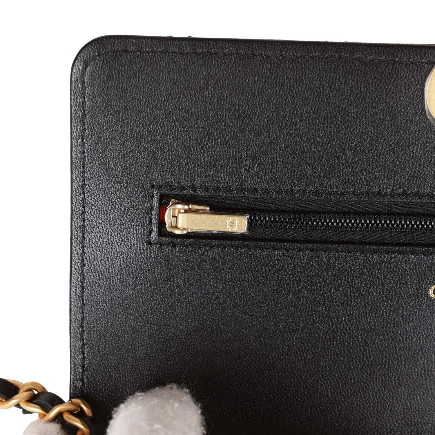 Chanel Heart Wallet on Chain WOC Black Lambskin Antique Gold Hardware - Image 9