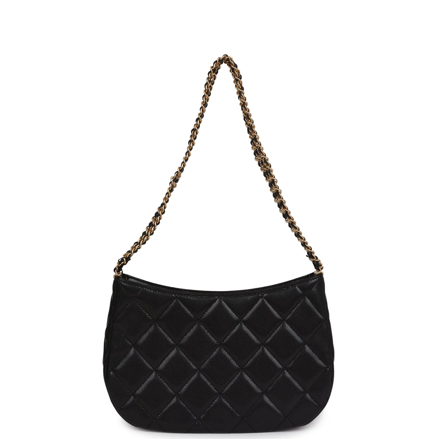 Chanel Hobo Bag Black Shiny Caviar Brushed Gold Hardware - Image 4