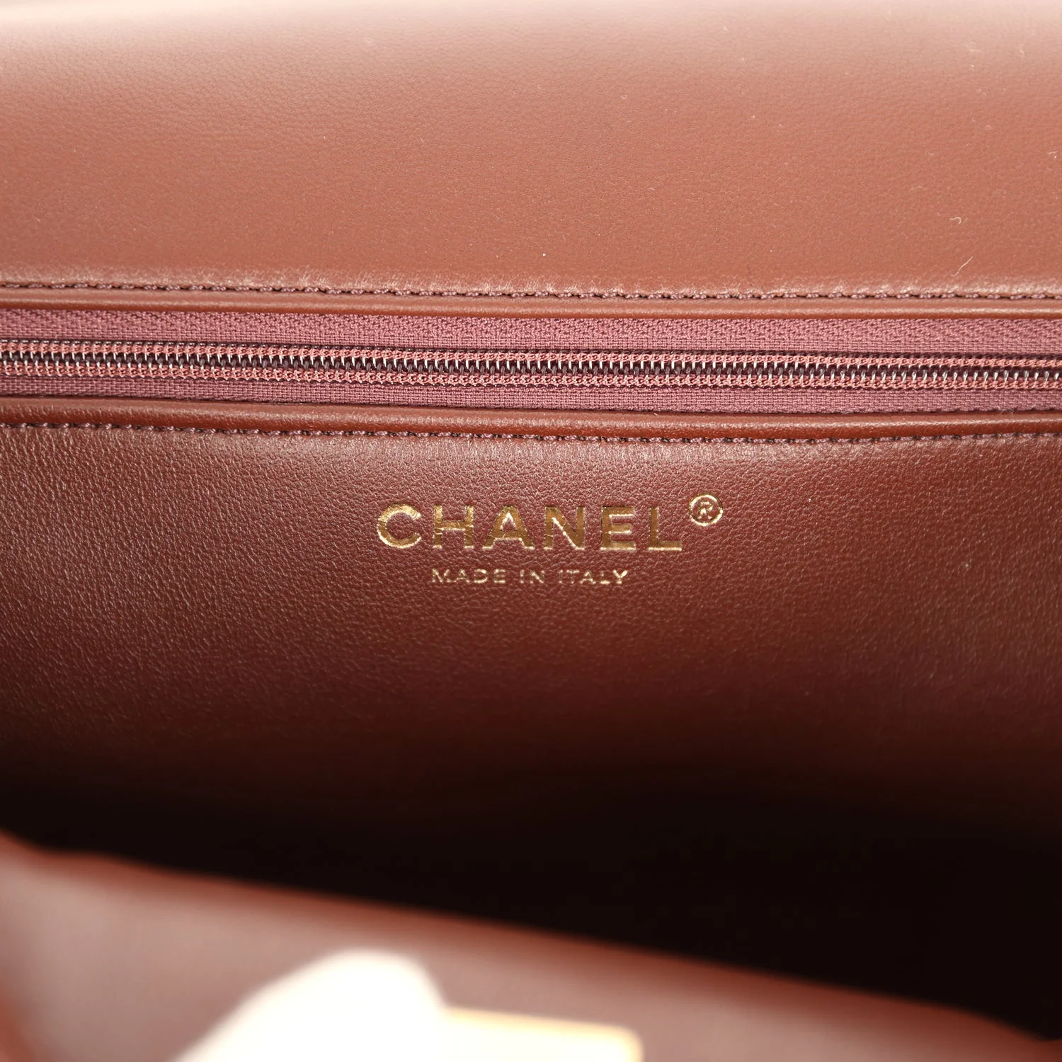 Chanel Large Shearling Flap Bag Dark Brown Lambskin and Beige Shearling Brushed Gold Hardware - Image 9