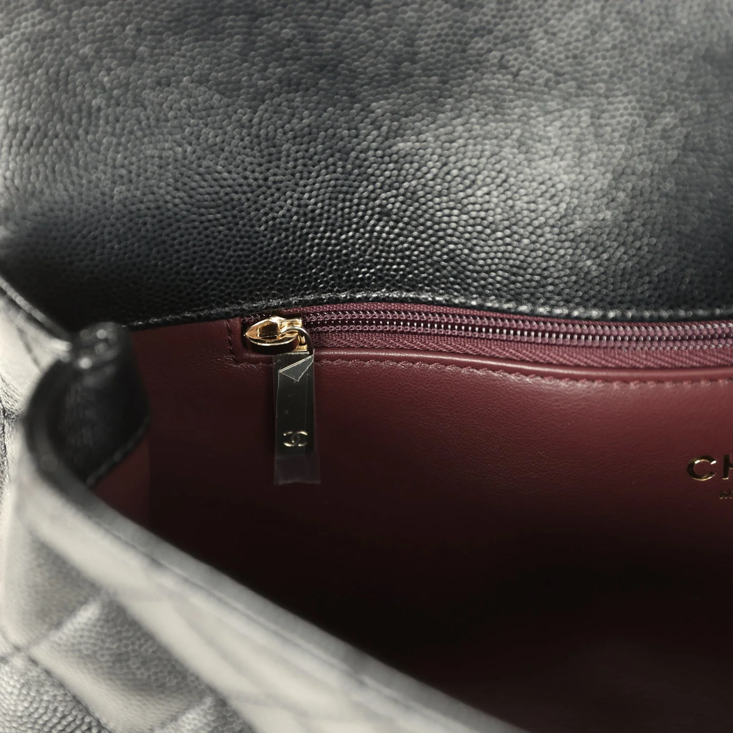 Chanel Maxi Top Handle Long Flap Bag Black Shiny Caviar Light Gold Hardware - Image 10