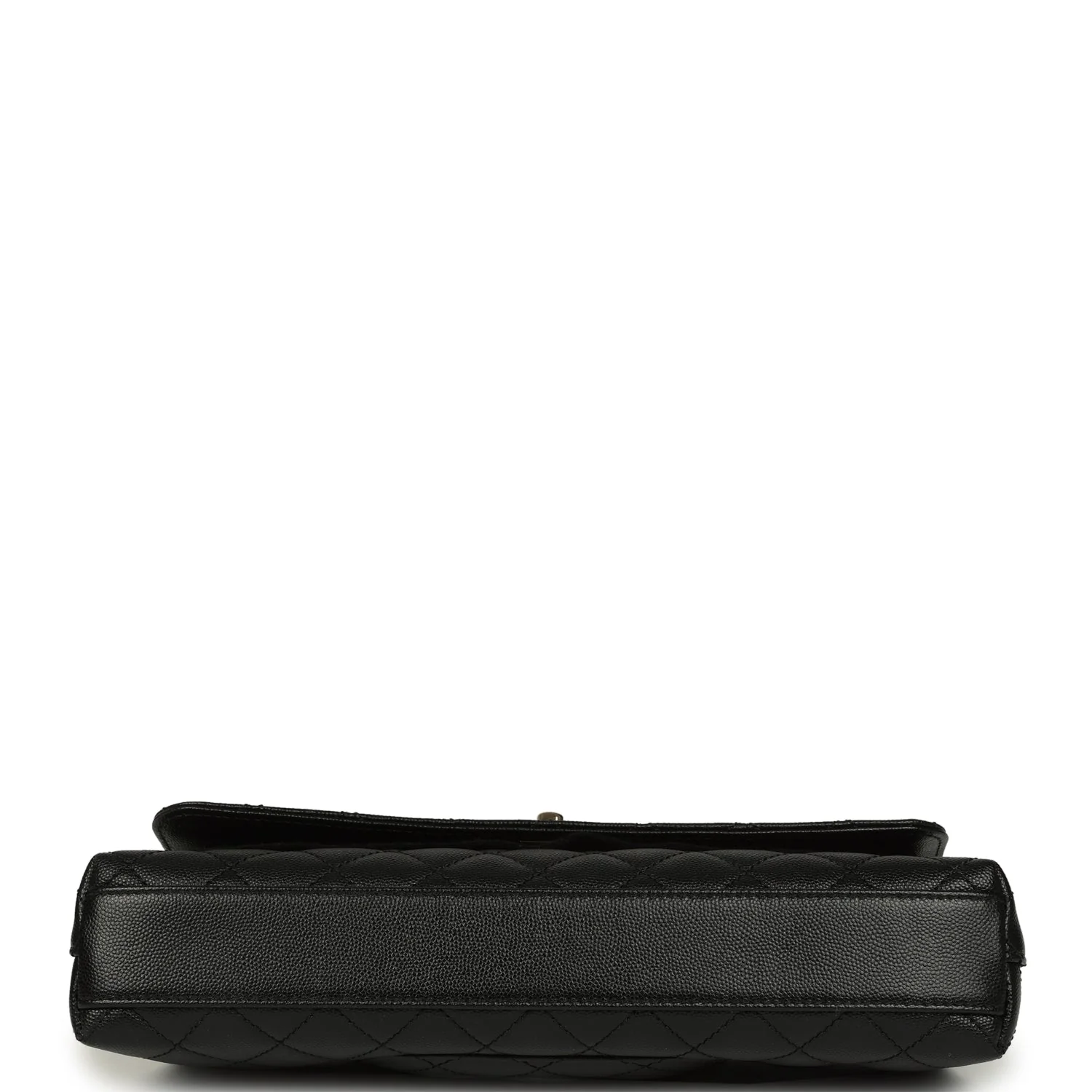 Chanel Maxi Top Handle Long Flap Bag Black Shiny Caviar Light Gold Hardware - Image 6