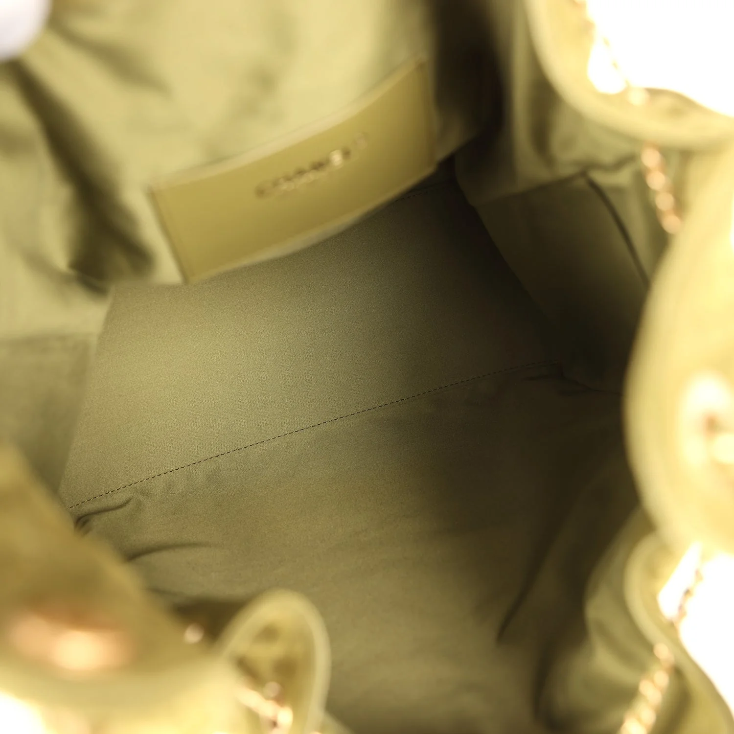 Chanel Medium 25 Hobo Bag Khaki Suede Antique Gold Hardware - Image 10