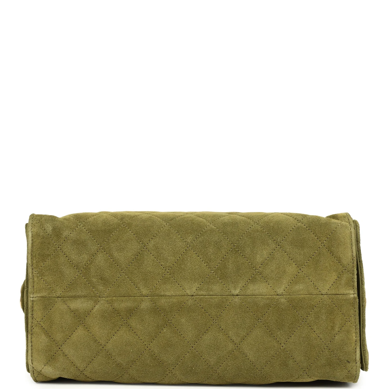 Chanel Medium 25 Hobo Bag Khaki Suede Antique Gold Hardware - Image 6