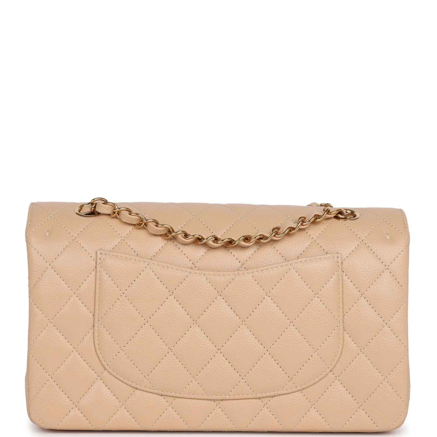 Chanel Medium Classic Double Flap Bag Beige Caviar Gold Hardware - Image 4