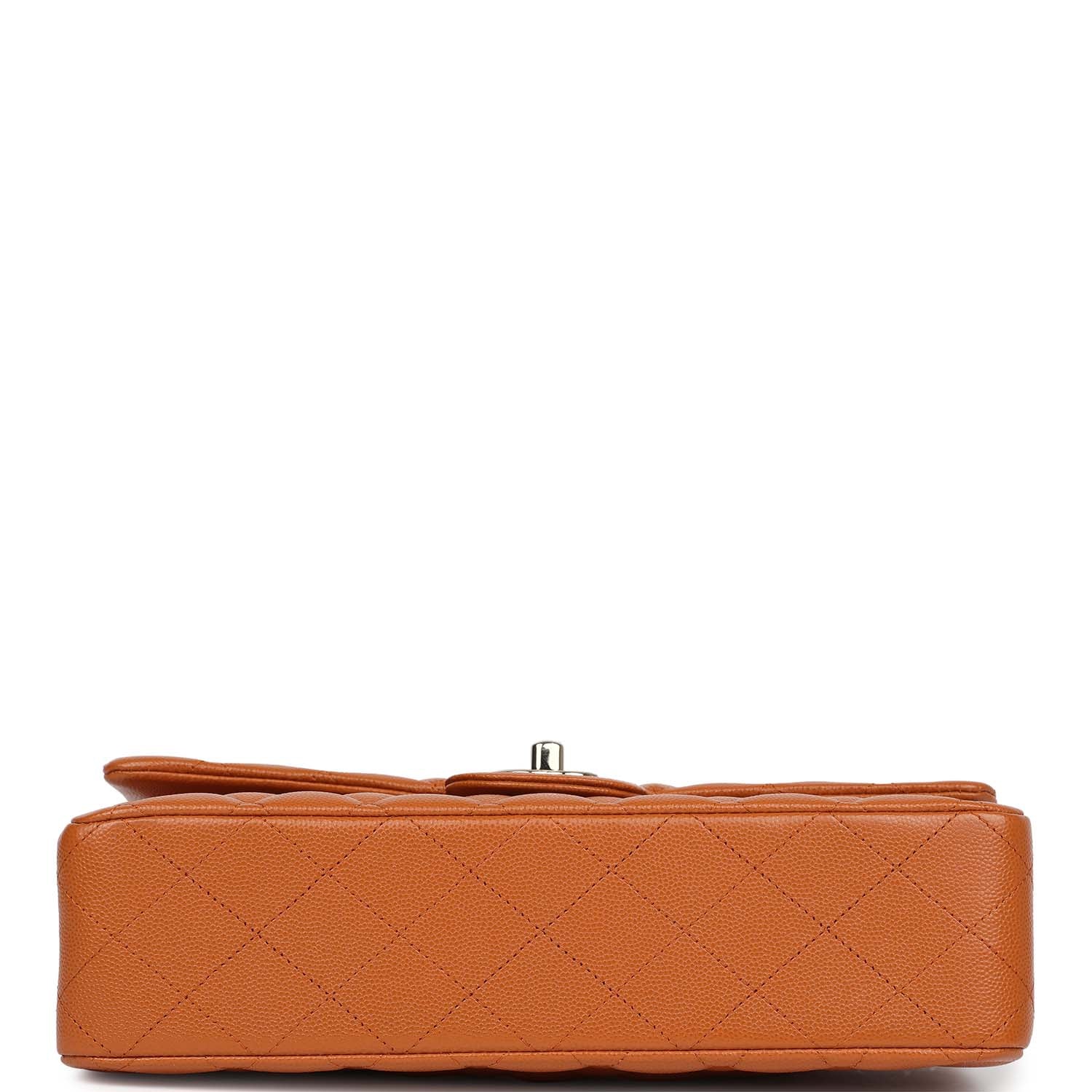 Chanel Medium Classic Double Flap Bag Caramel Shiny Caviar Light Gold Hardware - Image 6