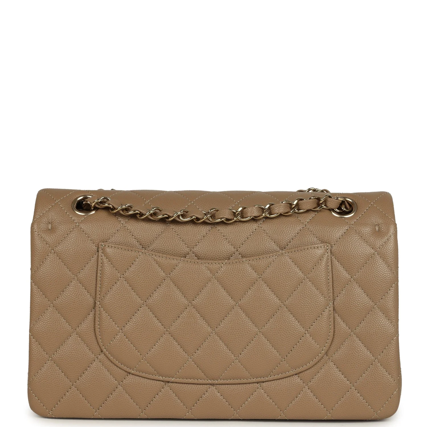 Chanel Medium Classic Double Flap Bag Light Brown Caviar Light Gold Hardware - Image 4