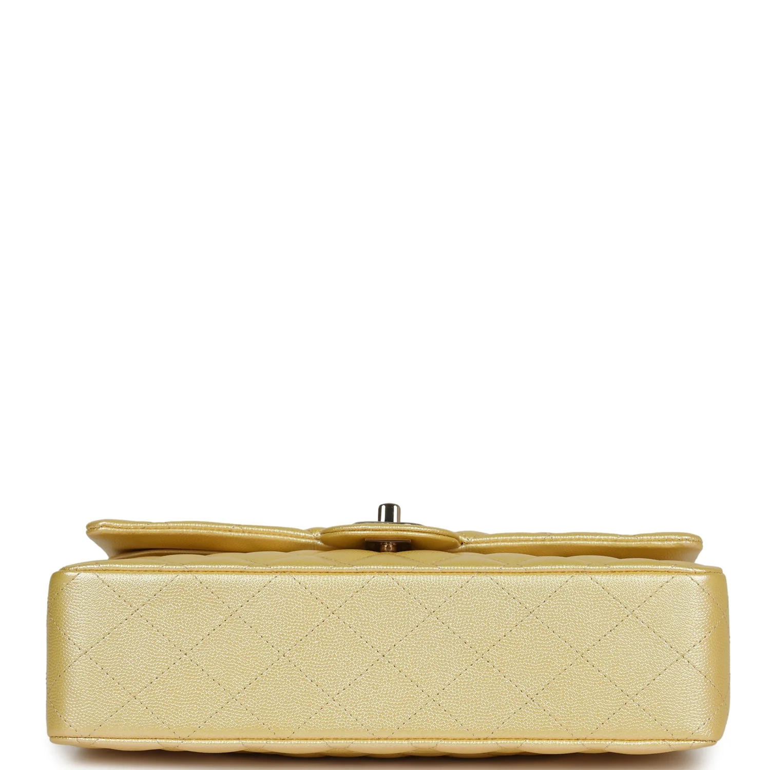 Chanel Medium Classic Double Flap Bag Yellow Iridescent Caviar Light Gold Hardware - Image 6
