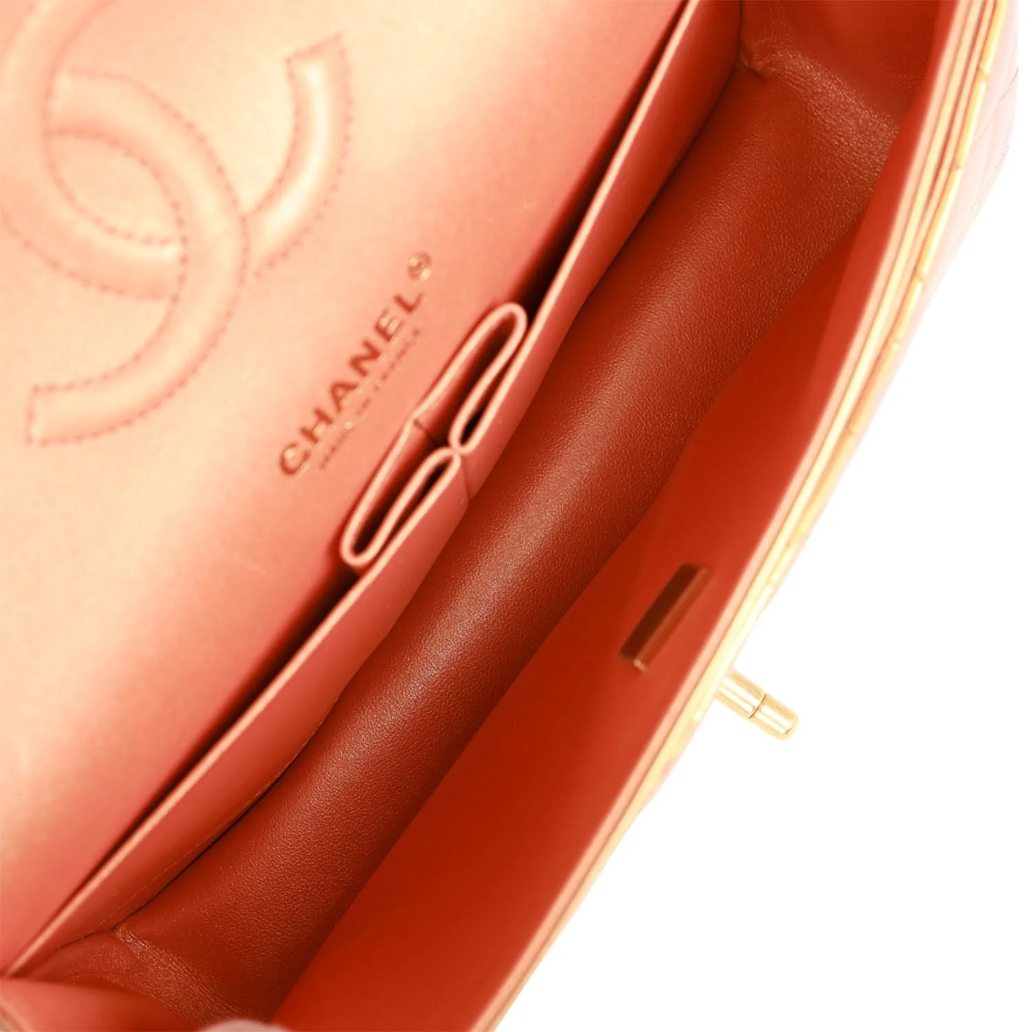 Chanel Medium Classic Double Flap Bag Metallic Iridescent Gold Calfskin Antique Gold Hardware - Image 9