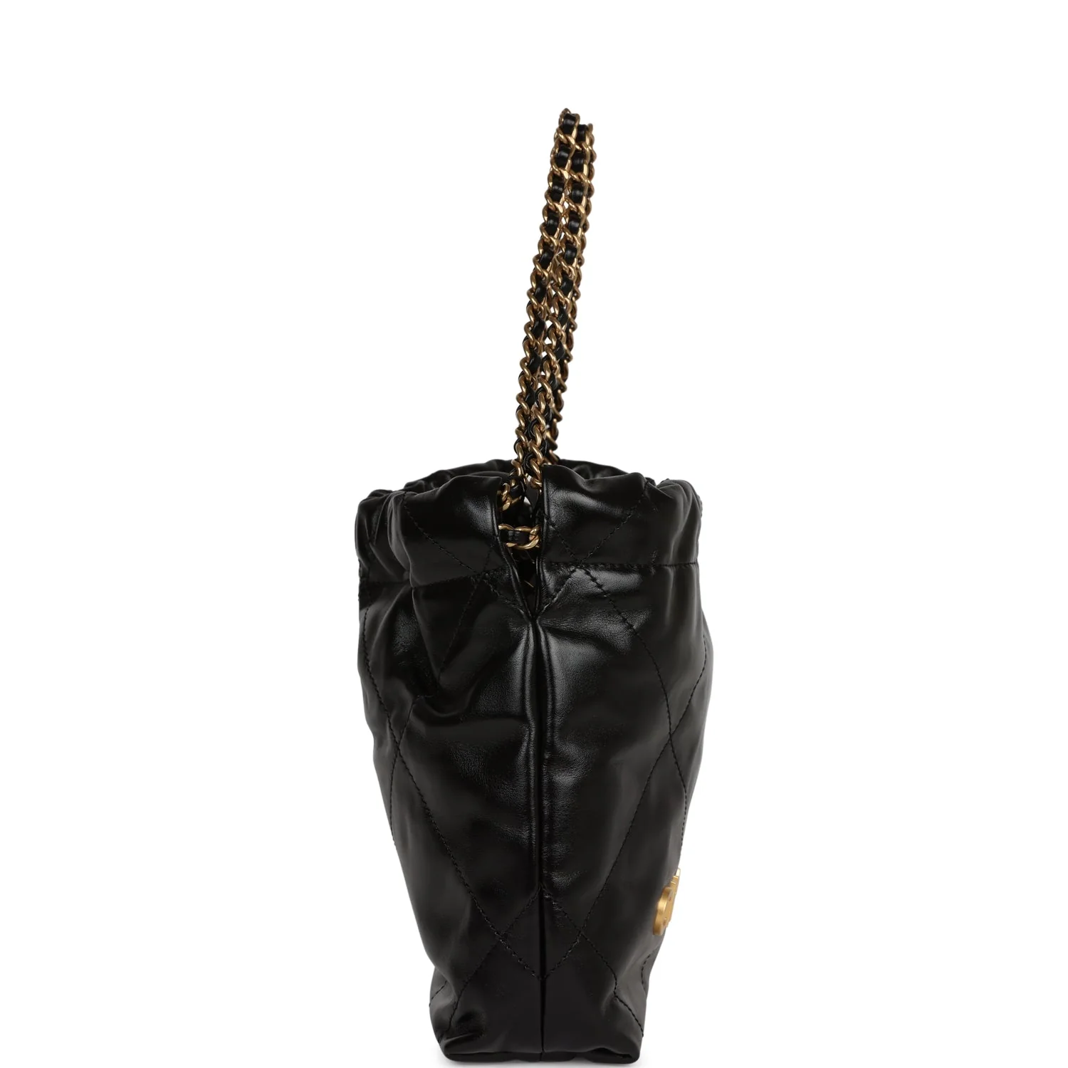 Chanel Mini 22 Bag Black Calfskin Gold Hardware - Image 3