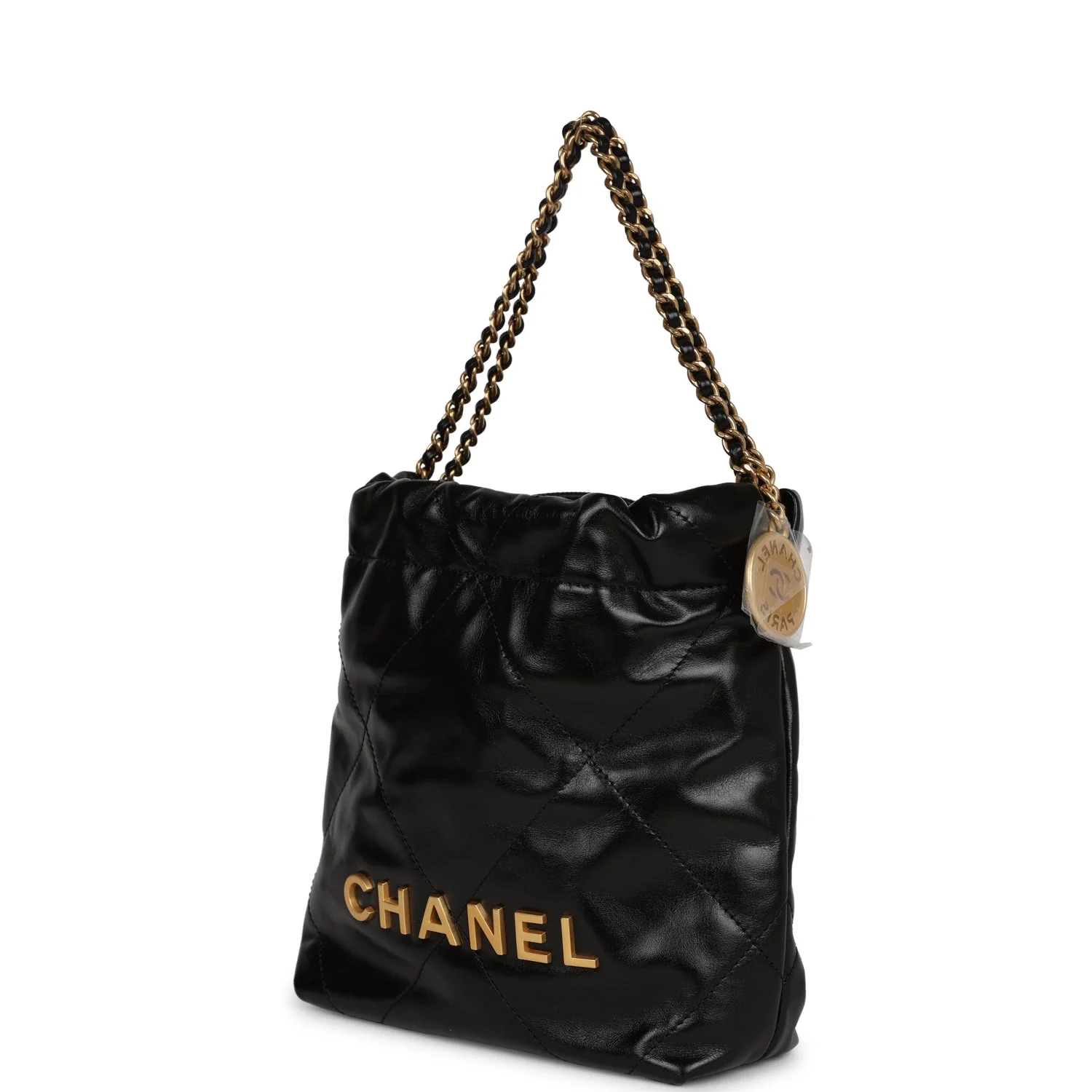 Chanel Mini 22 Bag Black Calfskin Gold Hardware - Image 5
