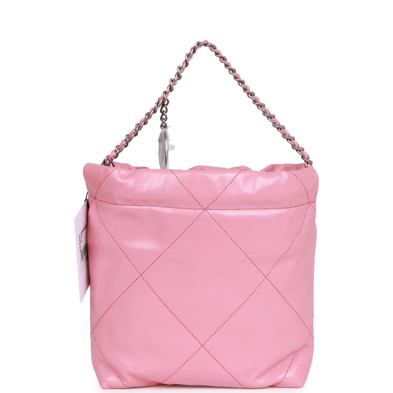 Chanel Mini 22 Bag Pink Calfskin Silver Hardware - Image 5