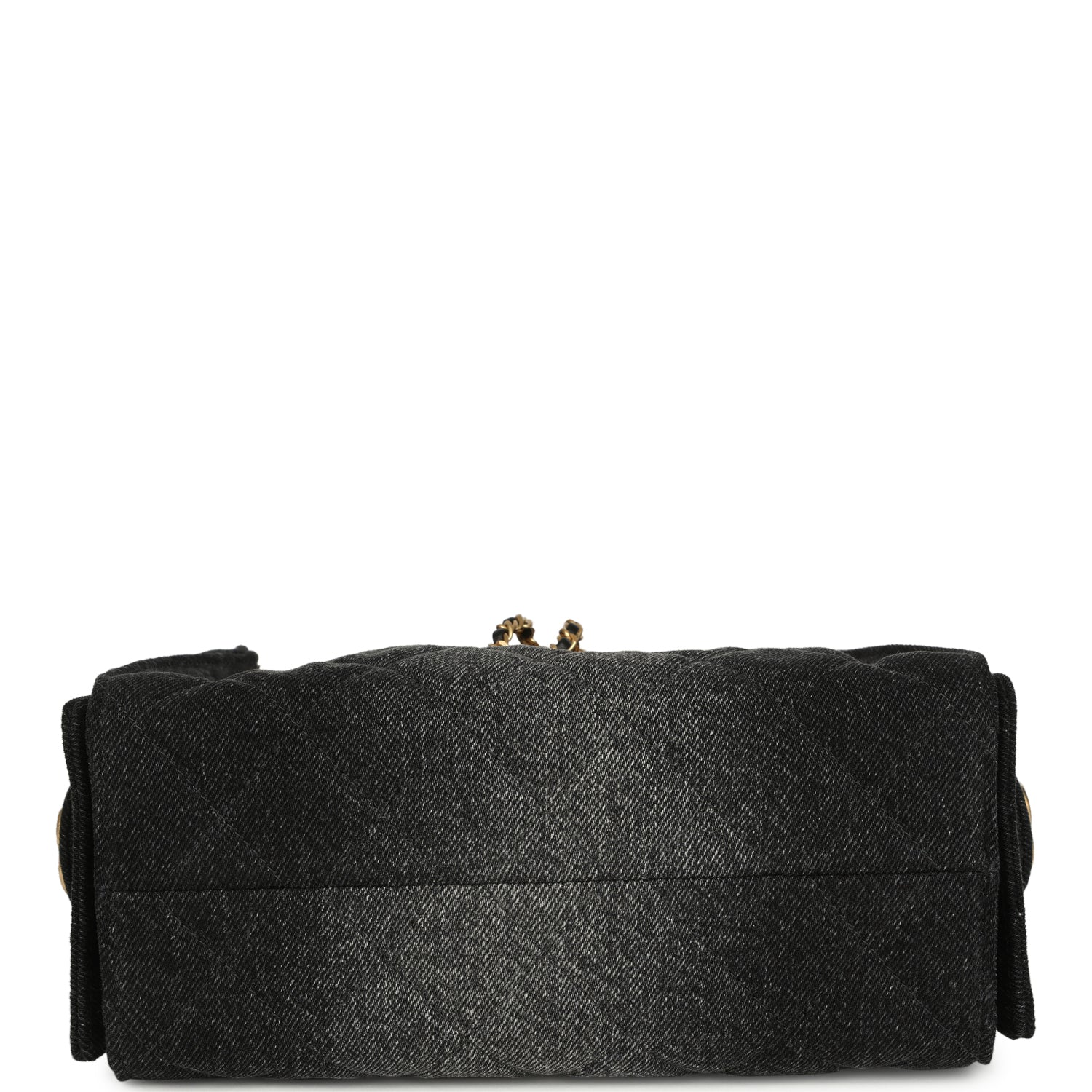 Chanel Mini 25 Hobo Bag Black Washed Denim Antique Gold Hardware - Image 6