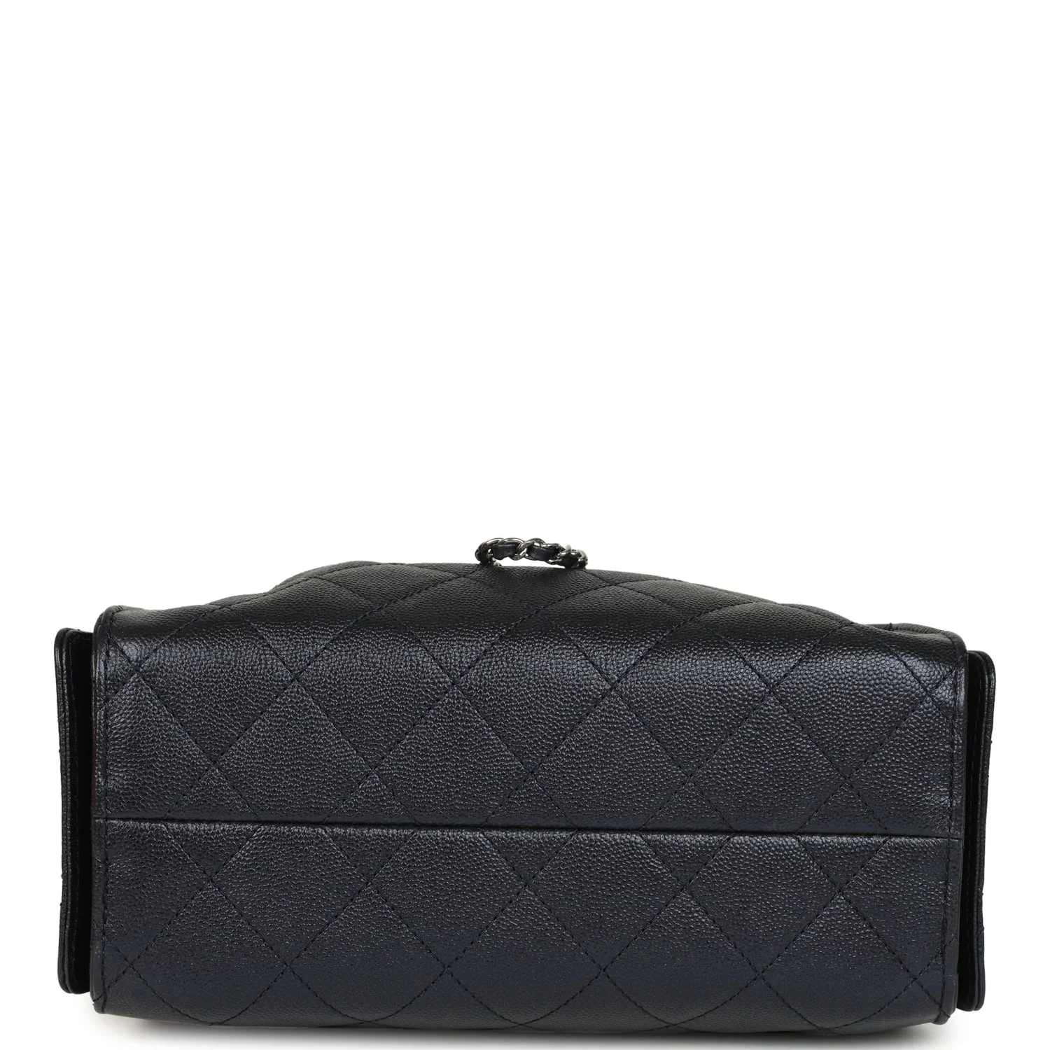 Chanel Mini 25 Hobo Bag Dark Blue Metallic Caviar Silver Hardware - Image 7