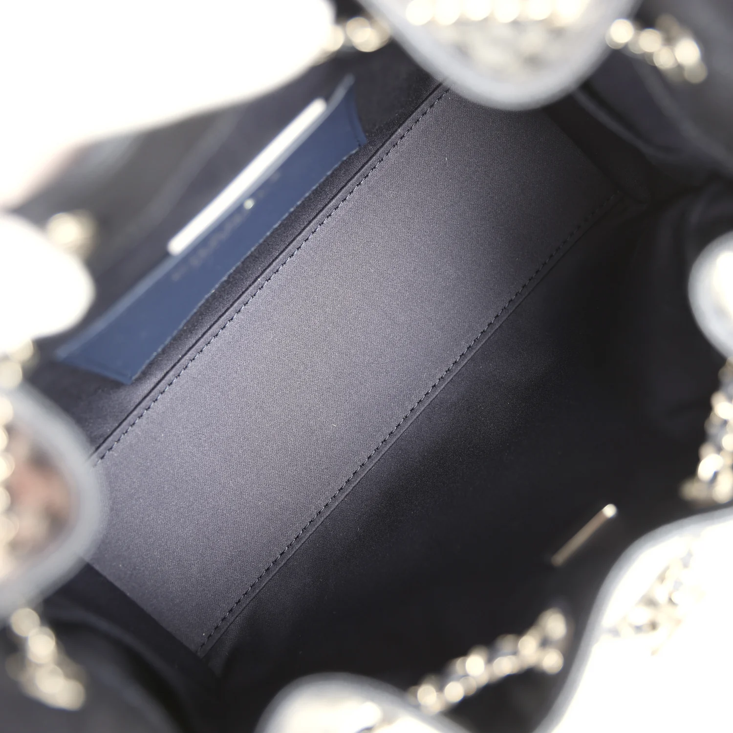 Chanel Mini 25 Hobo Bag Dark Blue Metallic Caviar Silver Hardware - Image 8