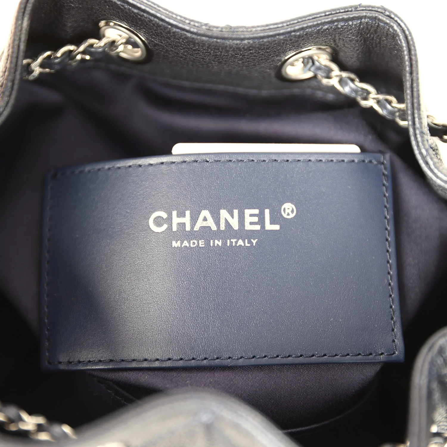 Chanel Mini 25 Hobo Bag Dark Blue Metallic Caviar Silver Hardware - Image 9