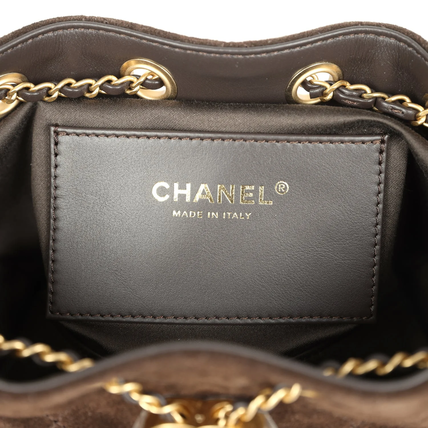 Chanel Mini 25 Hobo Bag Dark Brown Suede Antique Gold Hardware - Image 9