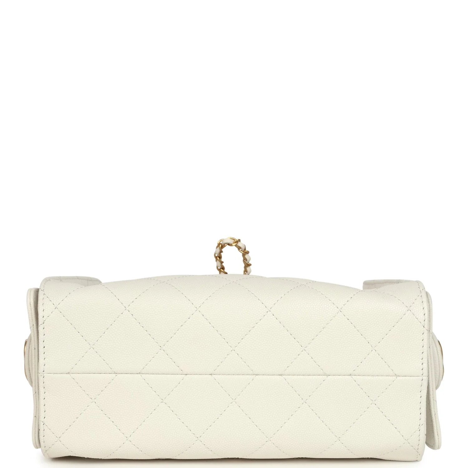 Chanel Mini 25 Hobo Bag White Caviar Antique Gold Hardware - Image 6
