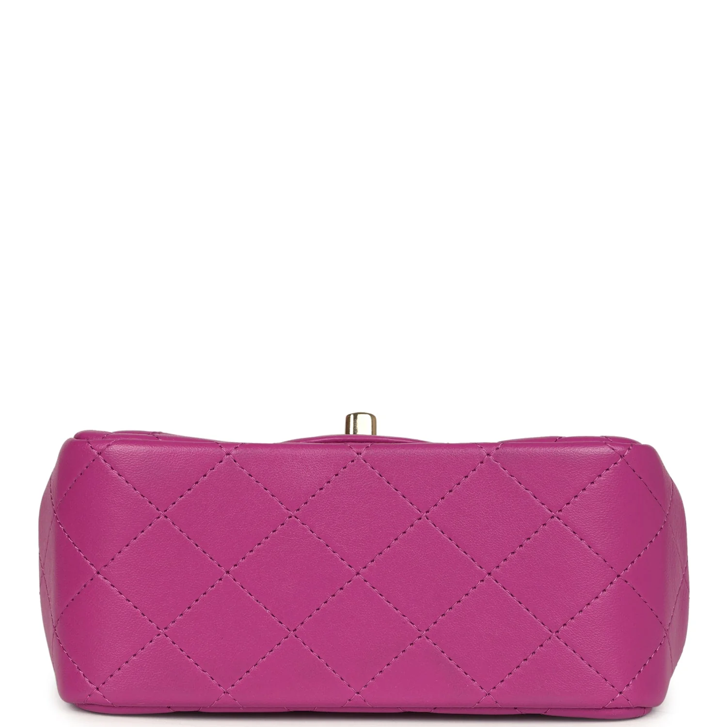 Chanel Mini Square Flap Bag Purple Lambskin Gold Hardware - Image 6