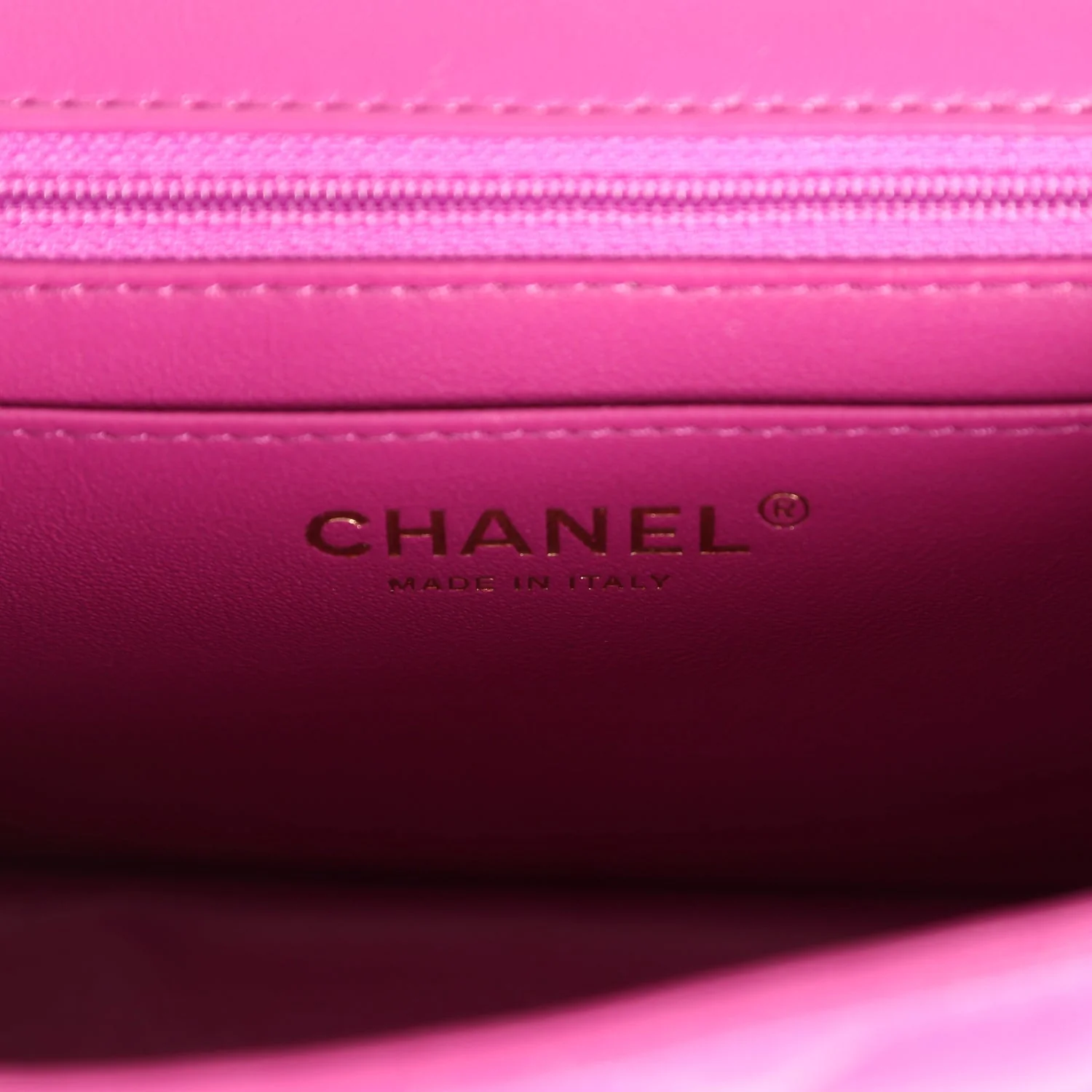 Chanel Mini Square Flap Bag Purple Lambskin Gold Hardware - Image 9