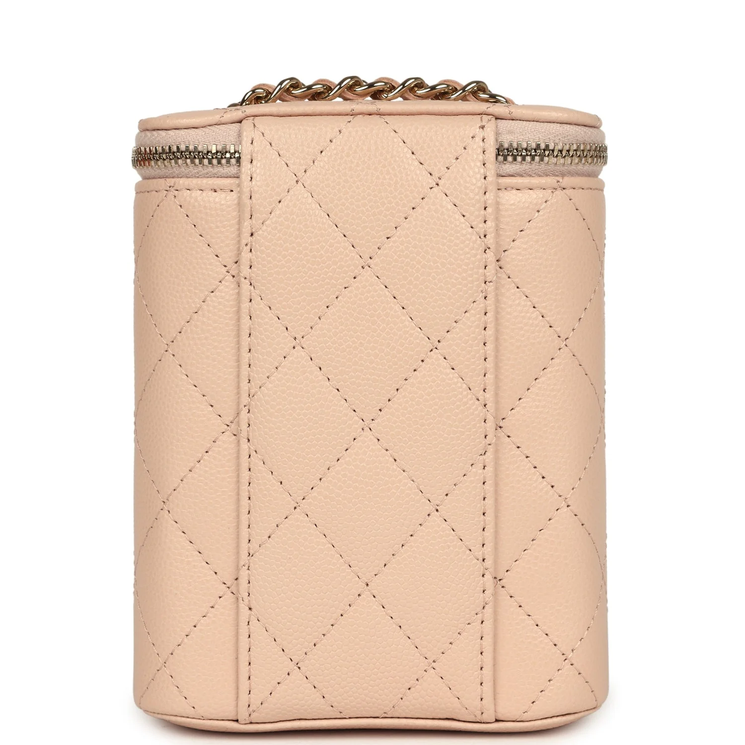 Chanel Mini Clutch Vanity Bag Beige Caviar Light Gold Hardware - Image 4