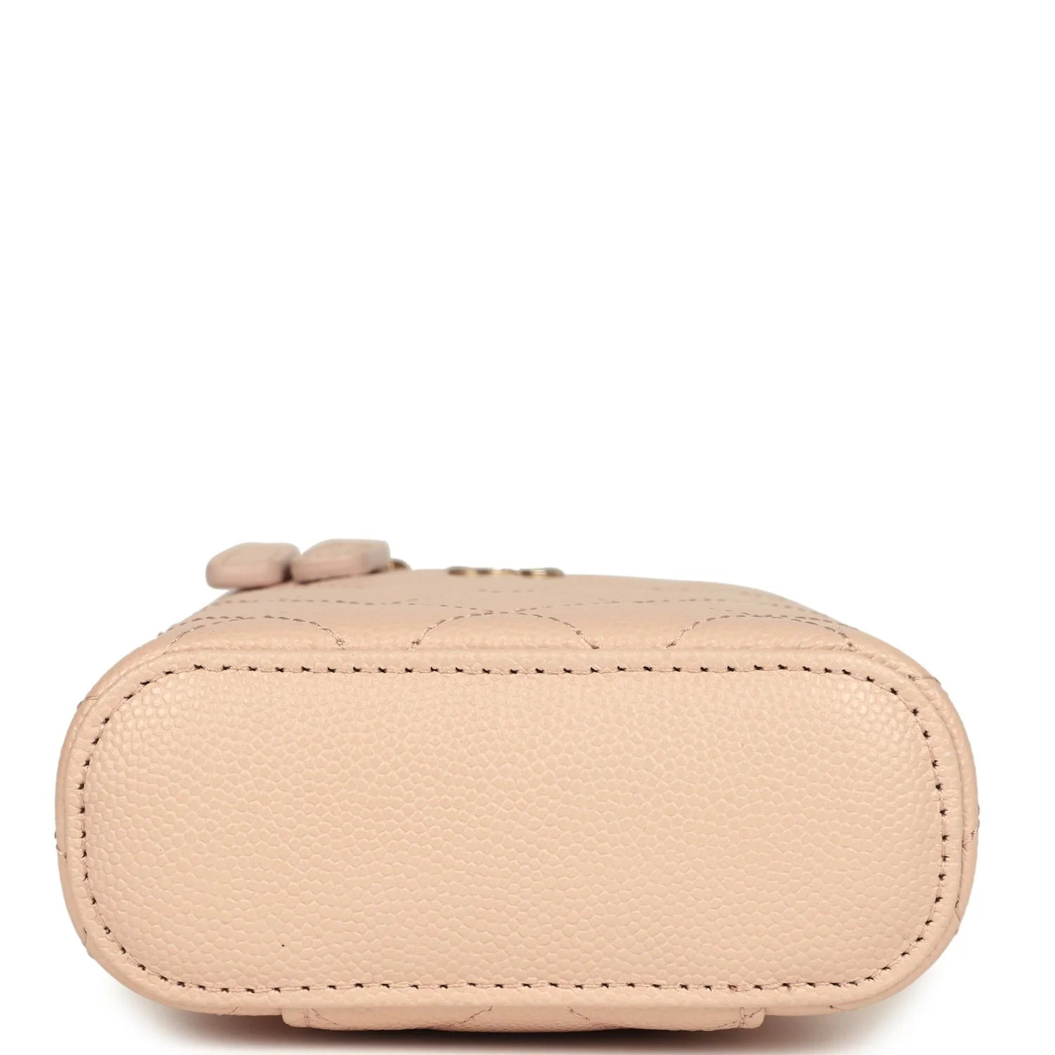 Chanel Mini Clutch Vanity Bag Beige Caviar Light Gold Hardware - Image 6