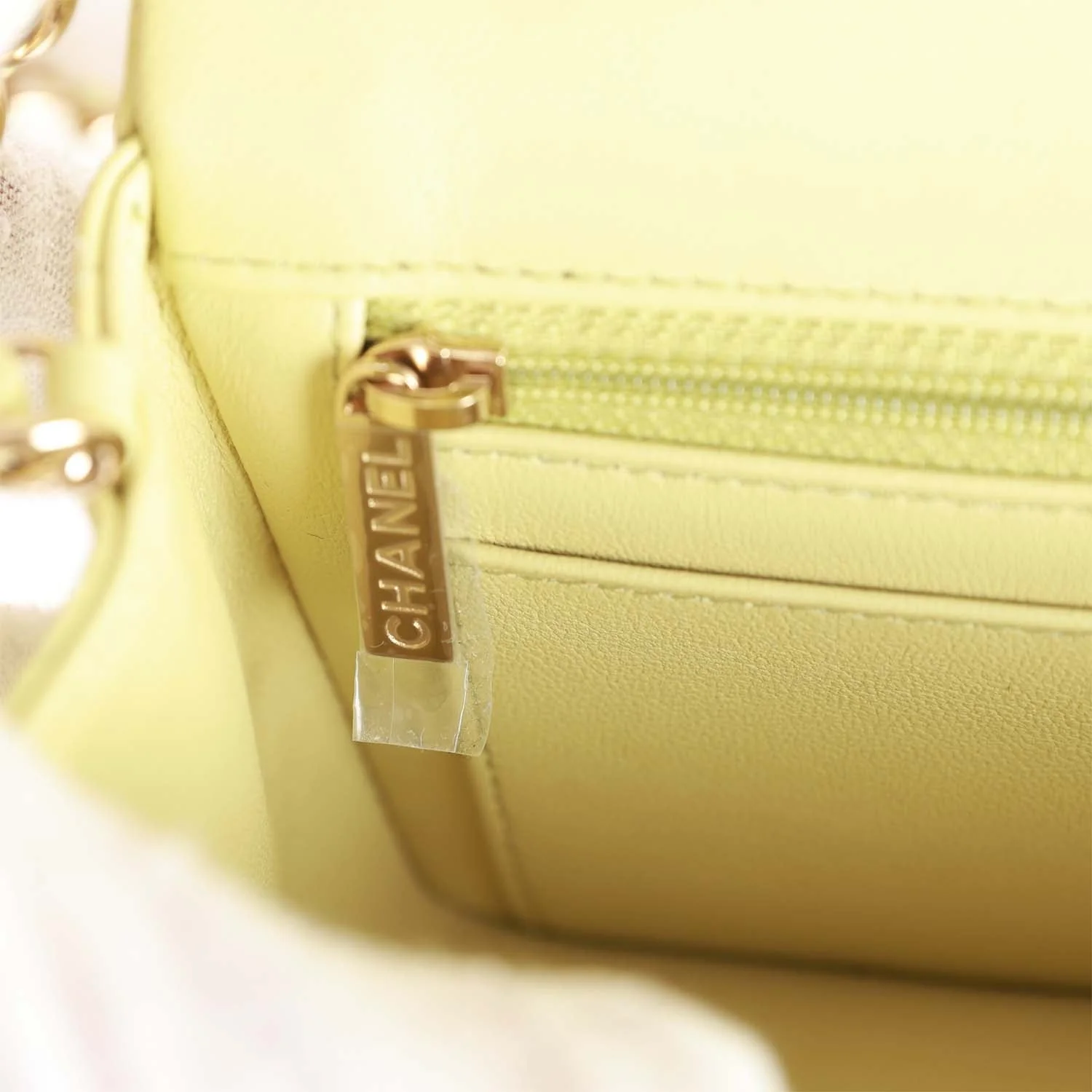 Chanel Mini Rectangular Flap Bag Light Green Lambskin Light Gold Hardware - Image 10
