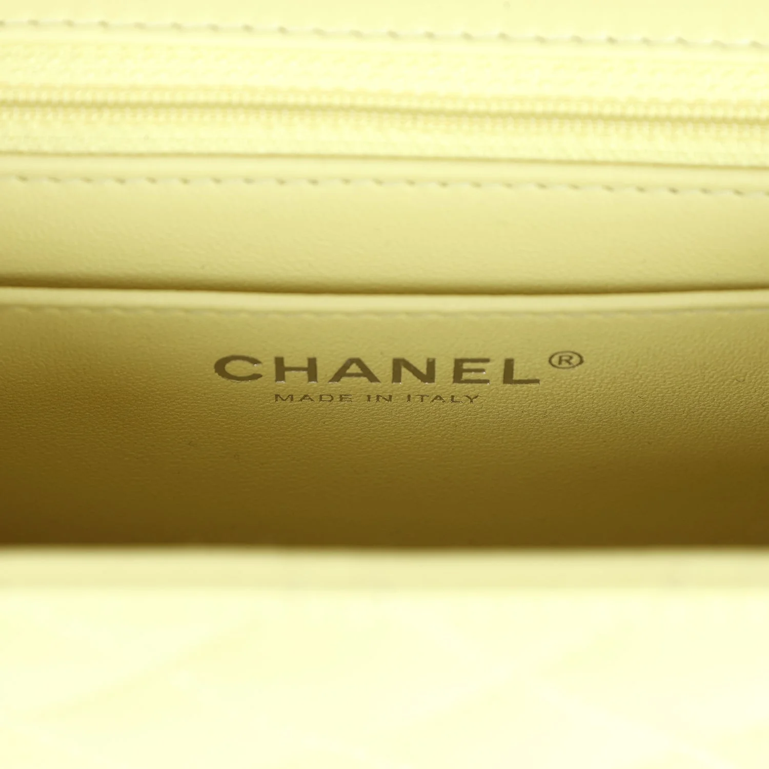 Chanel Mini Square Flap Bag Lime Lambskin Silver Hardware - Image 10