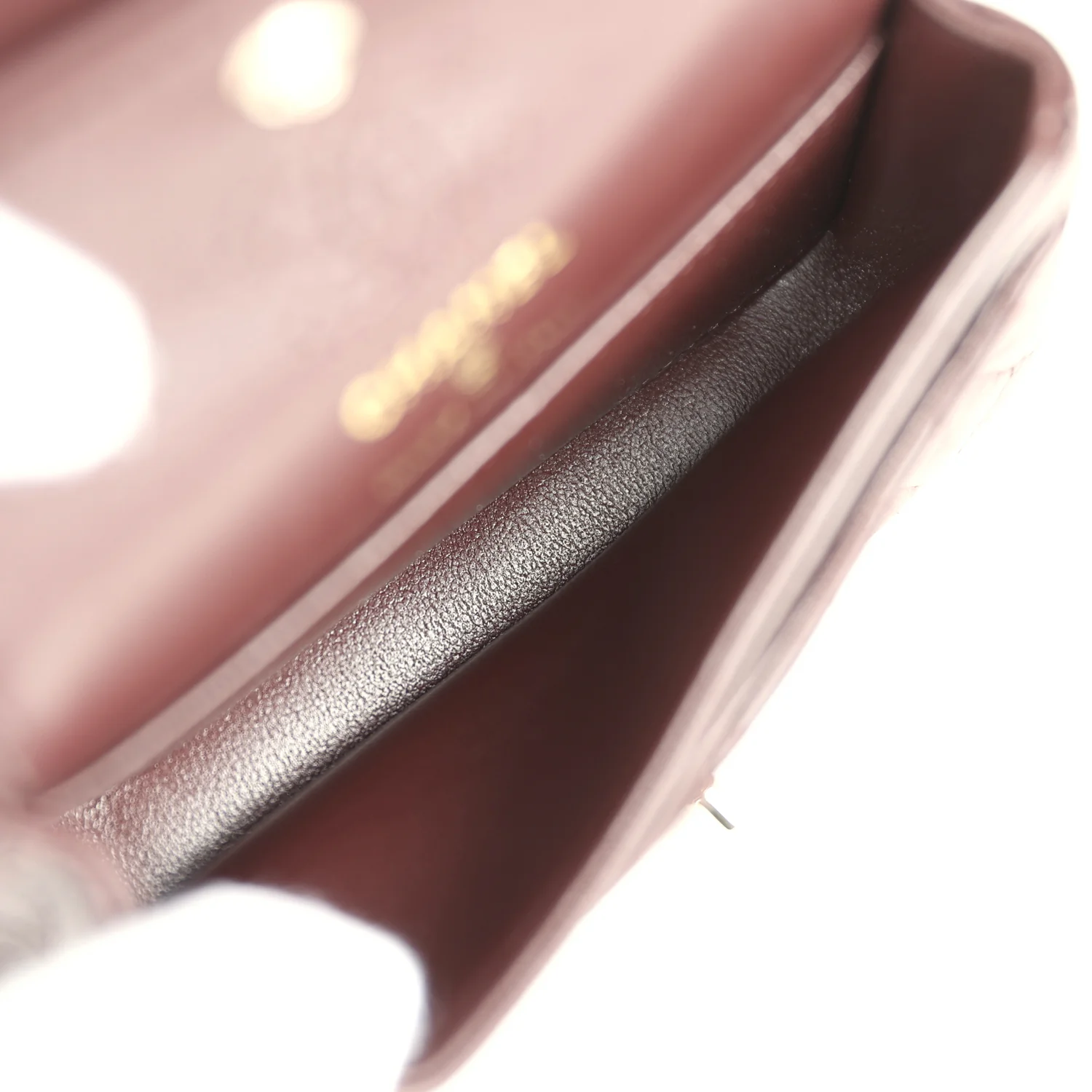 Chanel Nano Classic Double Flap Bag Charm Dark Brown Lambskin Light Gold Hardware - Image 9