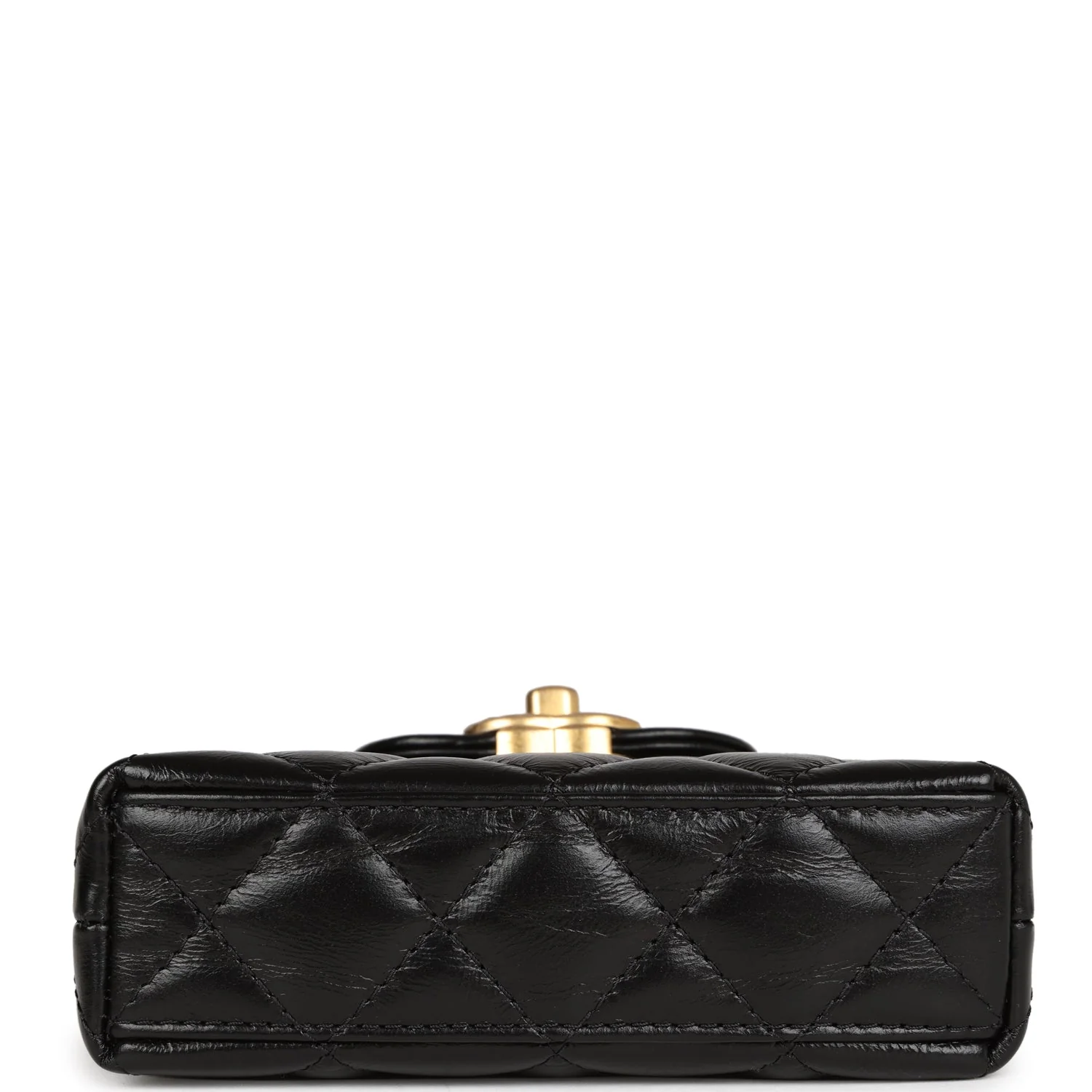 Chanel Nano Kelly Shopper Black Shiny Aged Calfskin Brushed Gold Hardware - Image 6