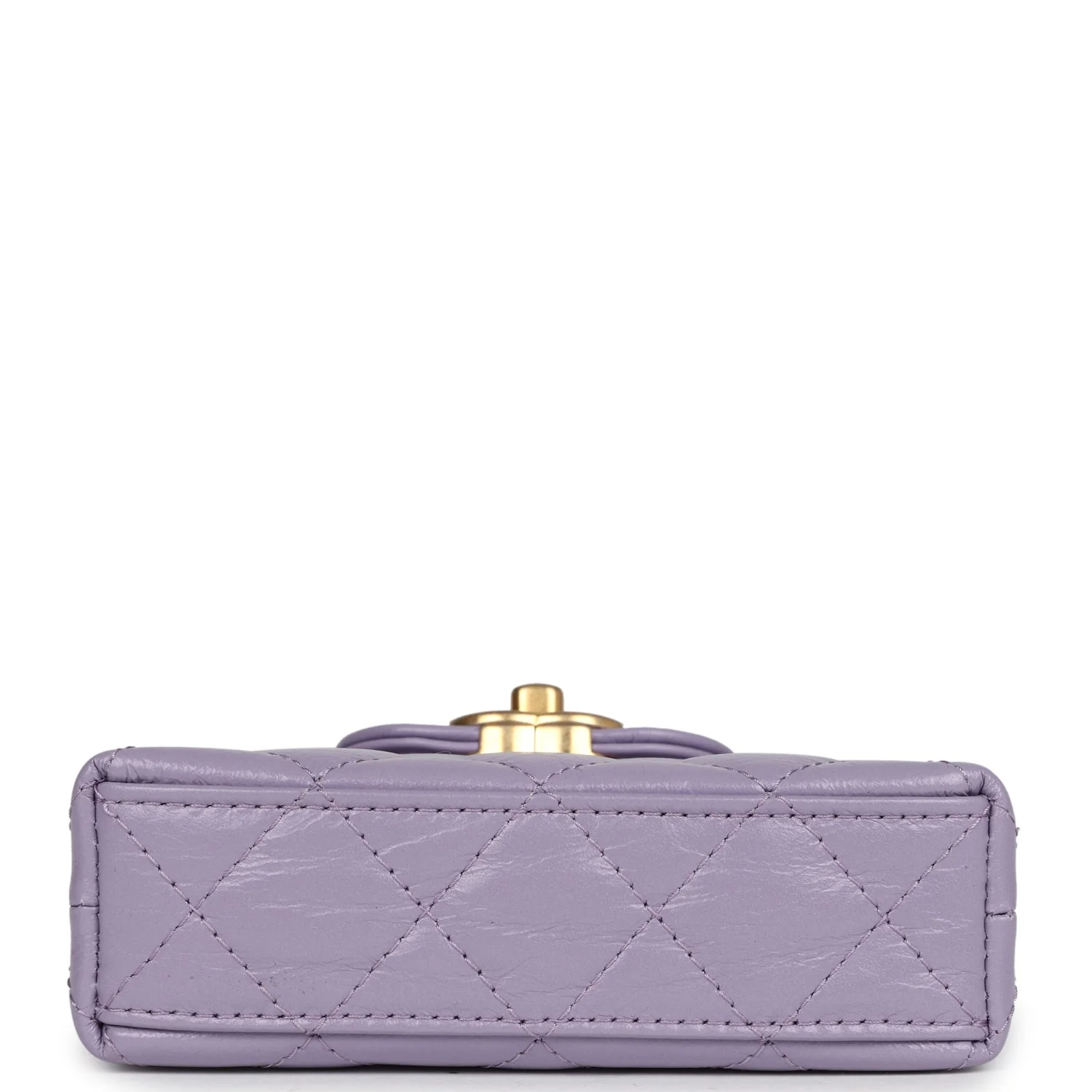 Chanel Nano Kelly Shopper Light Purple Shiny Aged Calfskin Brushed Gold Hardware - Image 6