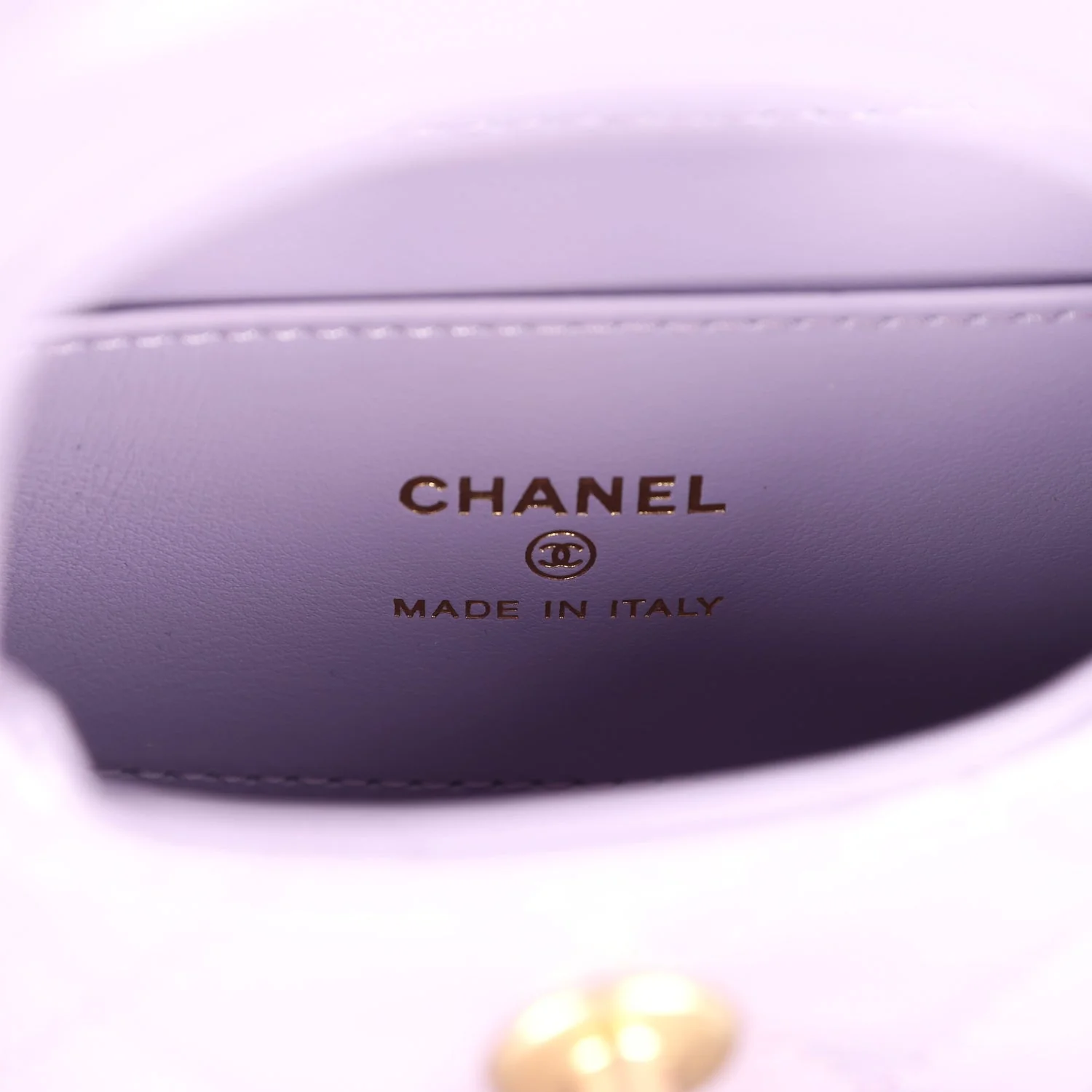 Chanel Nano Kelly Shopper Light Purple Shiny Aged Calfskin Brushed Gold Hardware - Image 9
