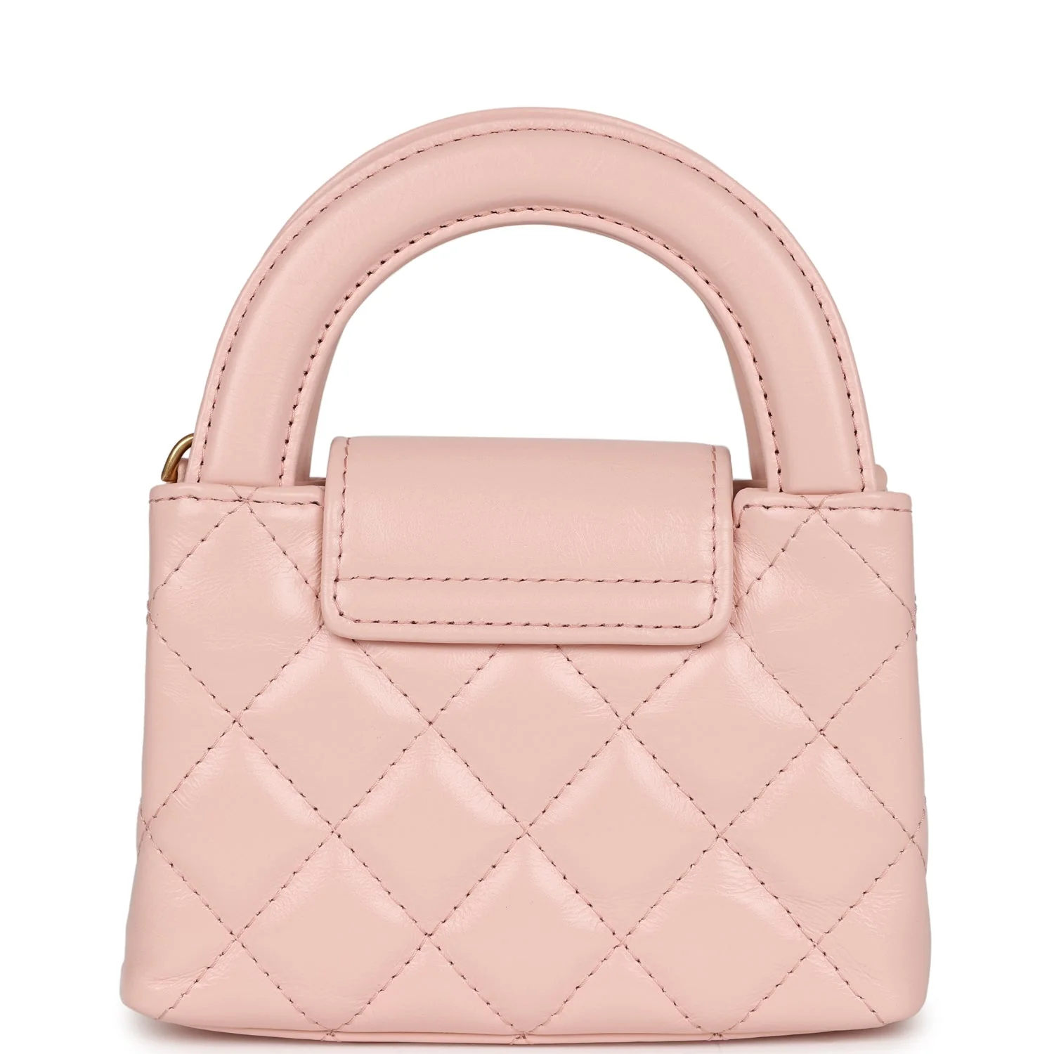 Chanel Nano Kelly Shopper Light Pink Shiny Aged Calfskin Brushed Gold Hardware - Image 5