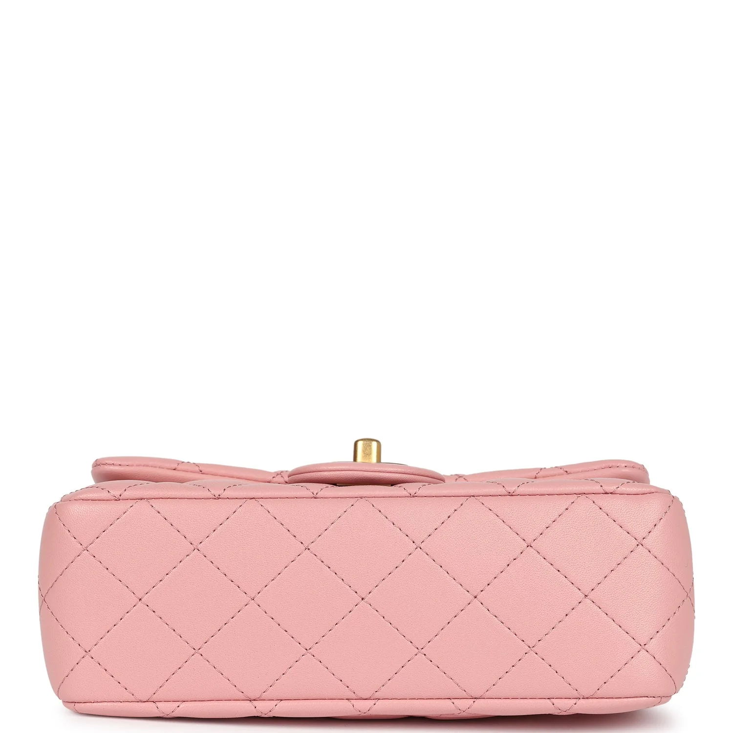 Chanel Mini Pearl Crush Rectangular Flap Dark Pink Lambskin Brushed Gold Hardware - Image 6