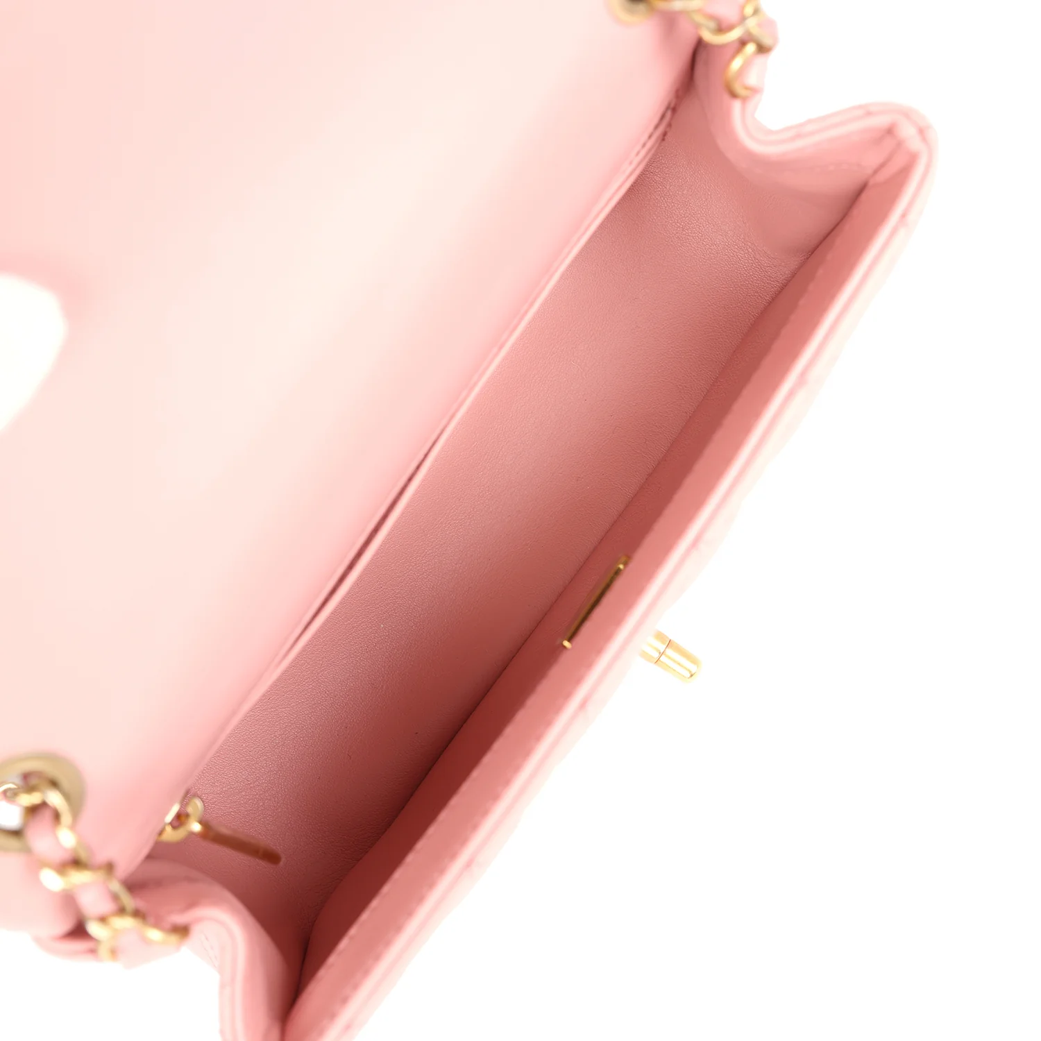 Chanel Mini Pearl Crush Rectangular Flap Dark Pink Lambskin Brushed Gold Hardware - Image 9