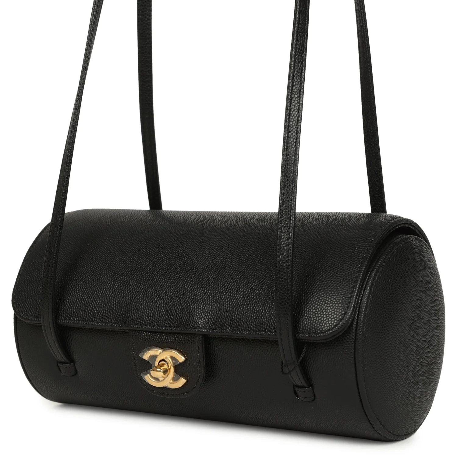 Chanel Preppy Coco Bowling Bag Black Shiny Caviar Brushed Gold Hardware - Image 5