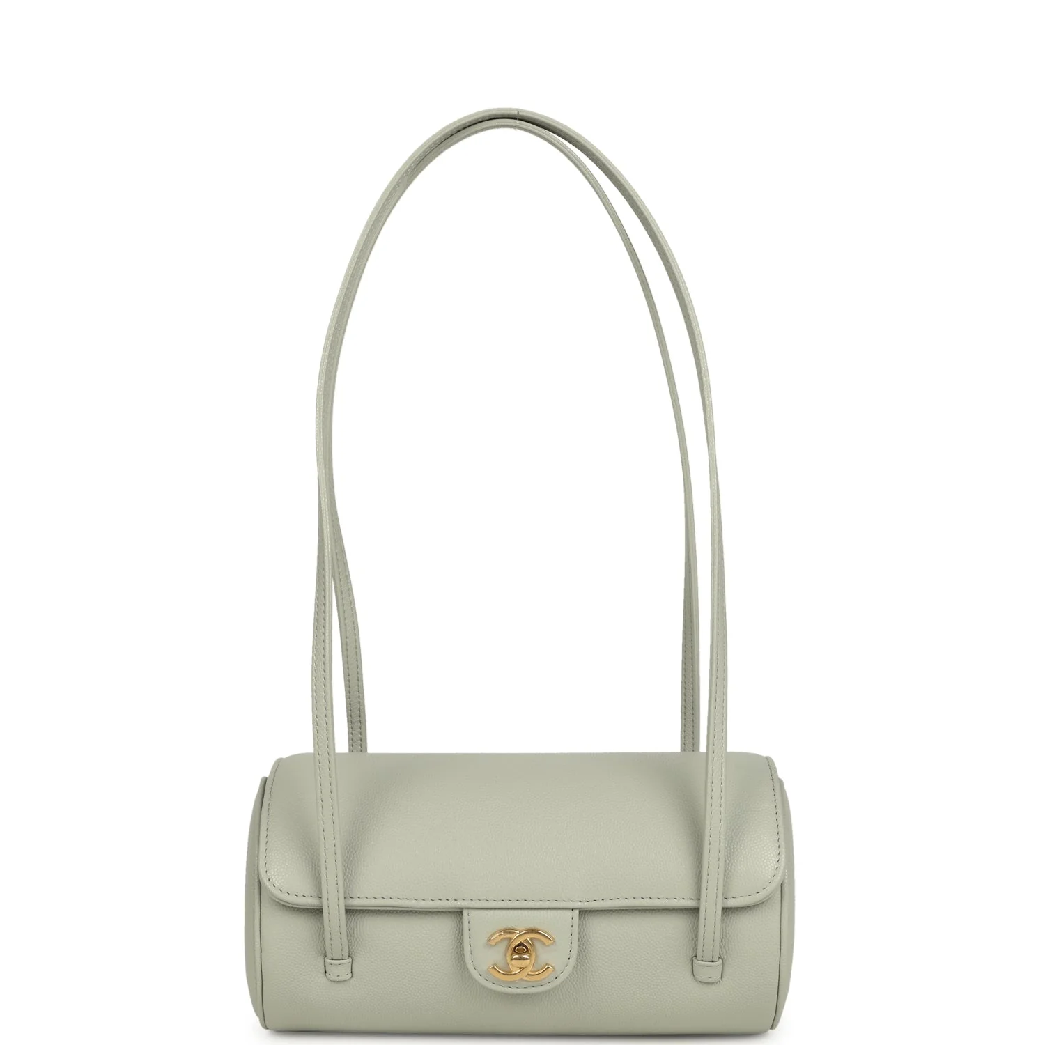 Chanel Preppy Coco Bowling Bag Light Green Shiny Caviar Brushed Gold Hardware - Image 6