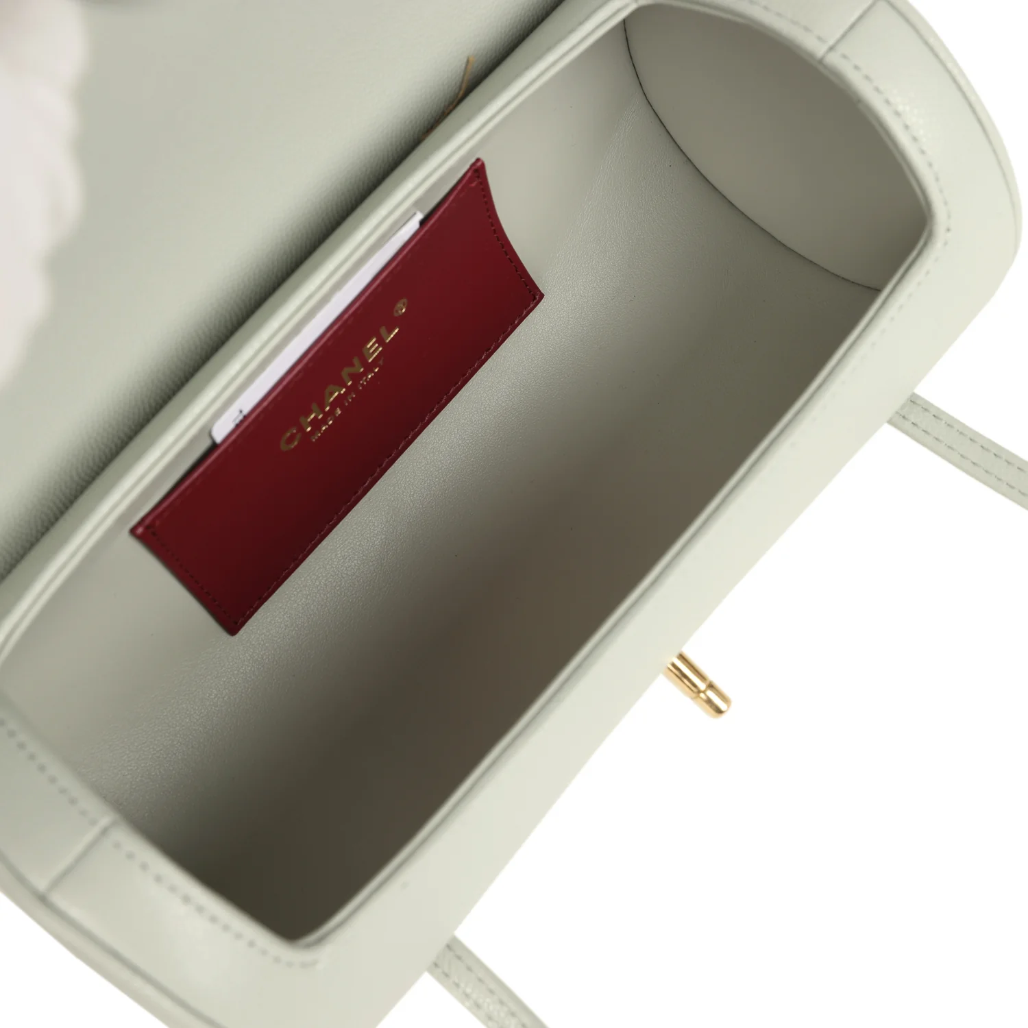 Chanel Preppy Coco Bowling Bag Light Green Shiny Caviar Brushed Gold Hardware - Image 8