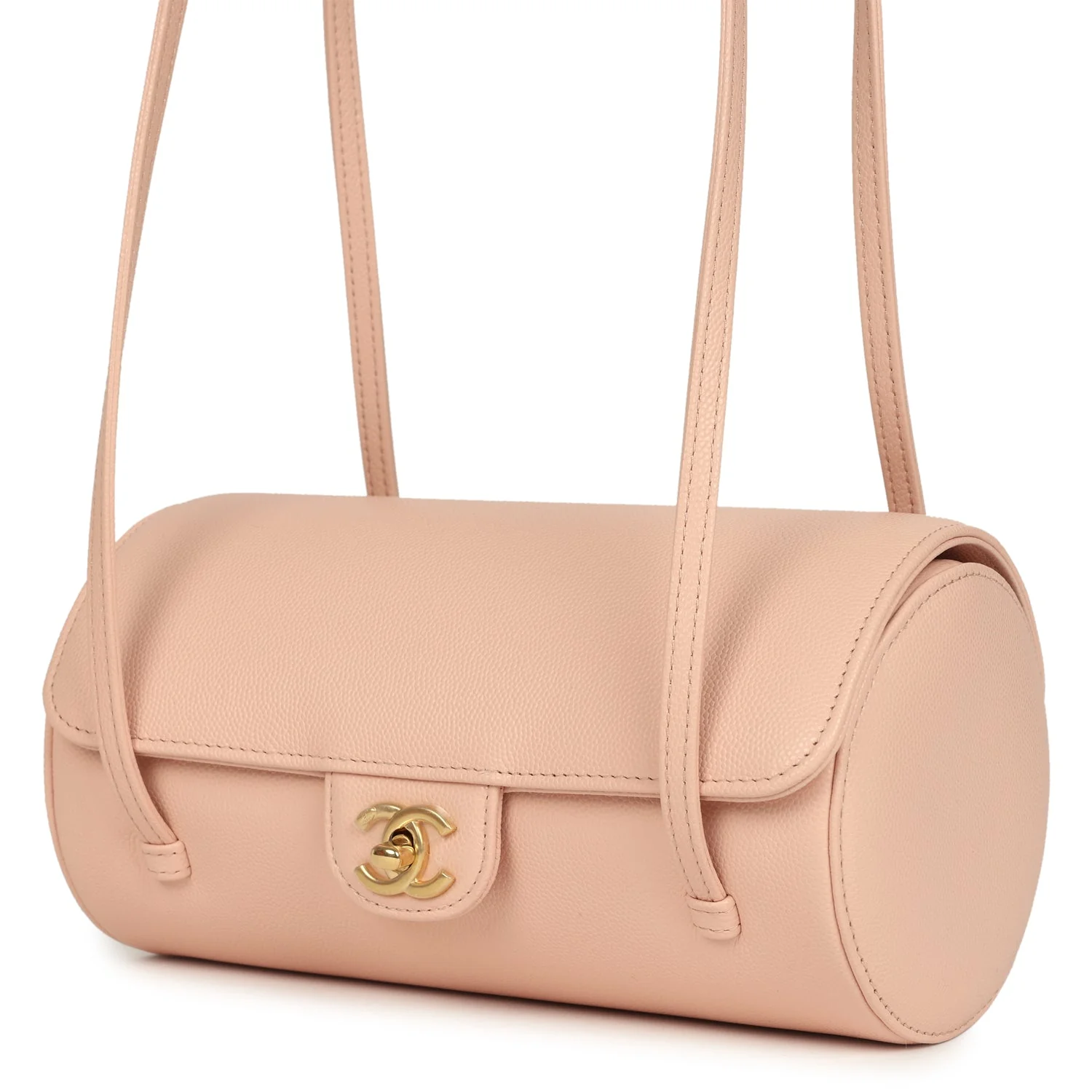 Chanel Preppy Coco Bowling Bag Light Pink Shiny Caviar Brushed Gold Hardware - Image 5