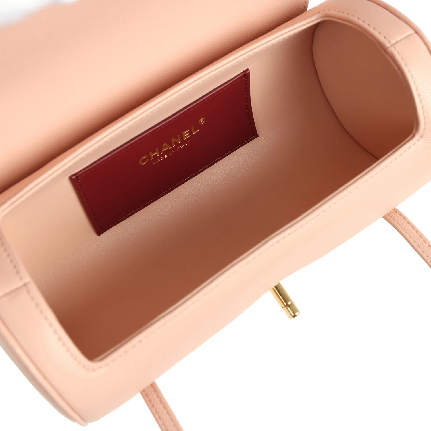 Chanel Preppy Coco Bowling Bag Light Pink Shiny Caviar Brushed Gold Hardware - Image 8